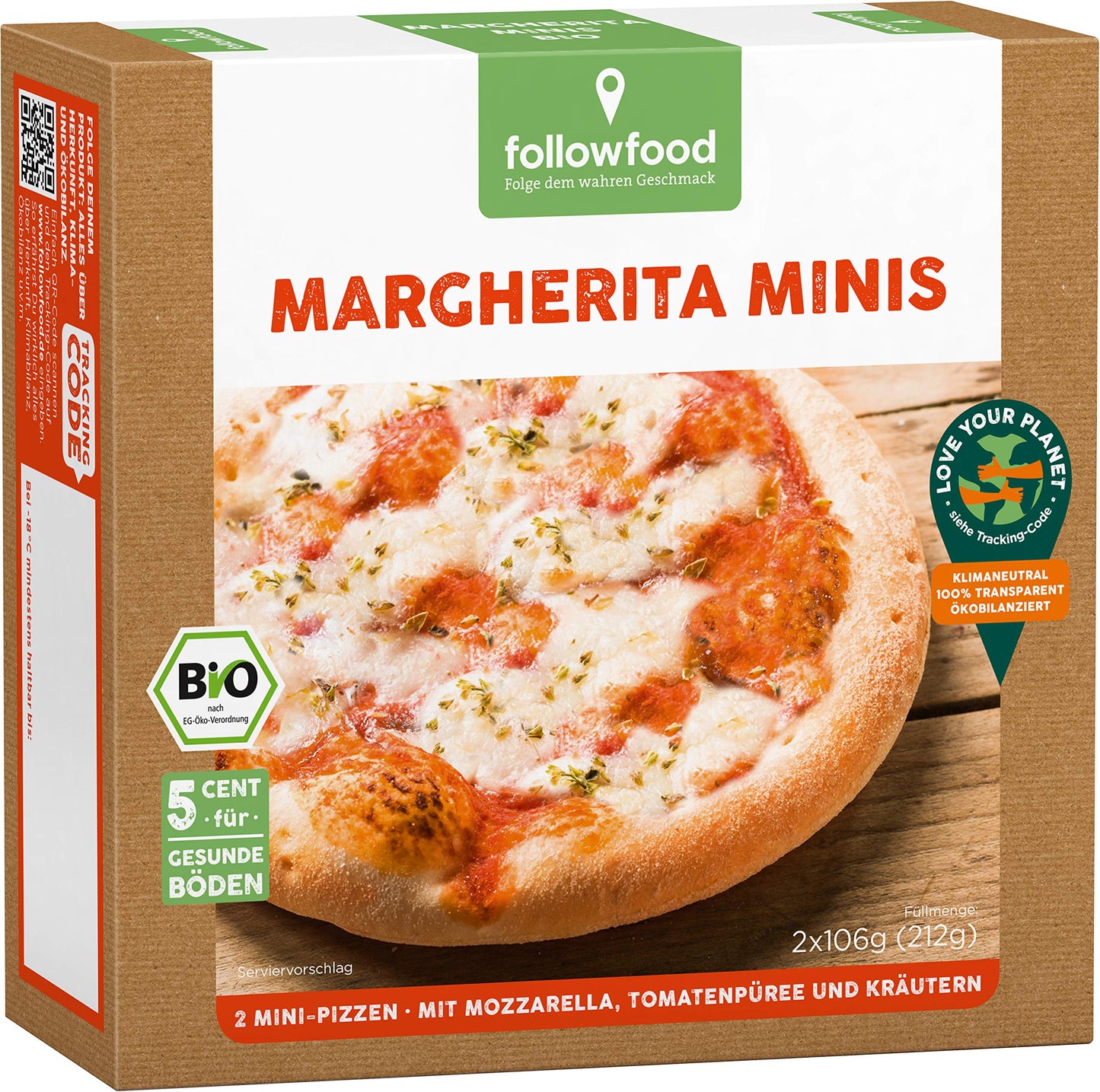 Bio Followfood Holzofen Minis Margherita 212g