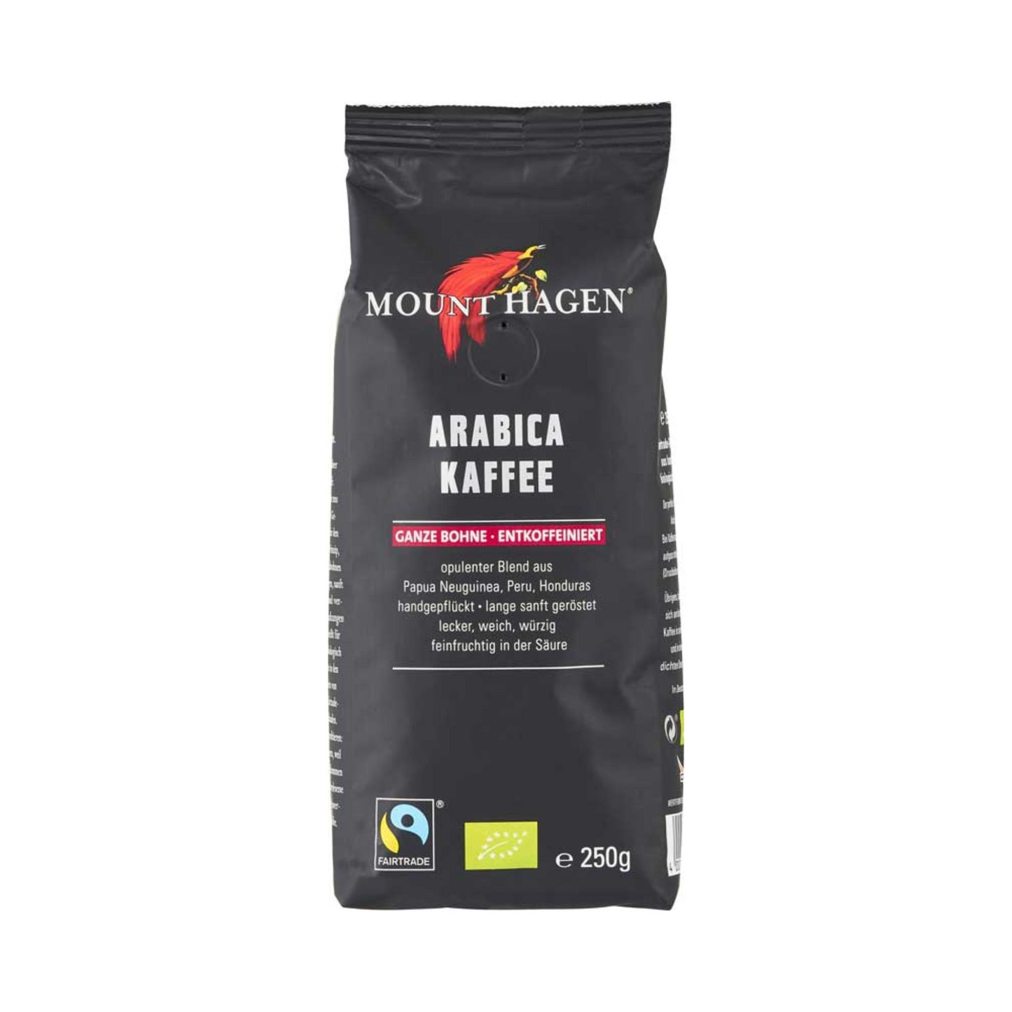 Bio Mount Hagen Röstkaffee entkoffeiniert Bohne 250g