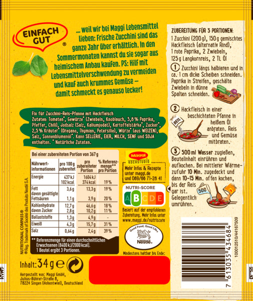Maggi Fix Zucchini-Reis Pfanne 34g