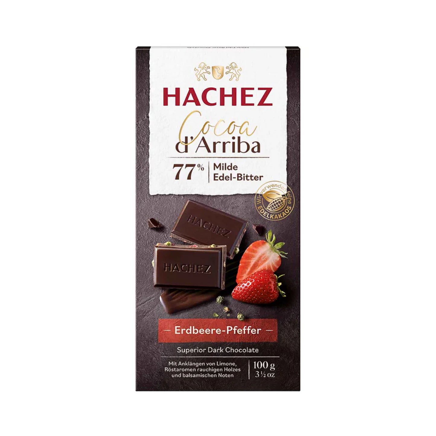 Hachez Cocoa D'Arriba Erdbeer mit Pfeffer 100g