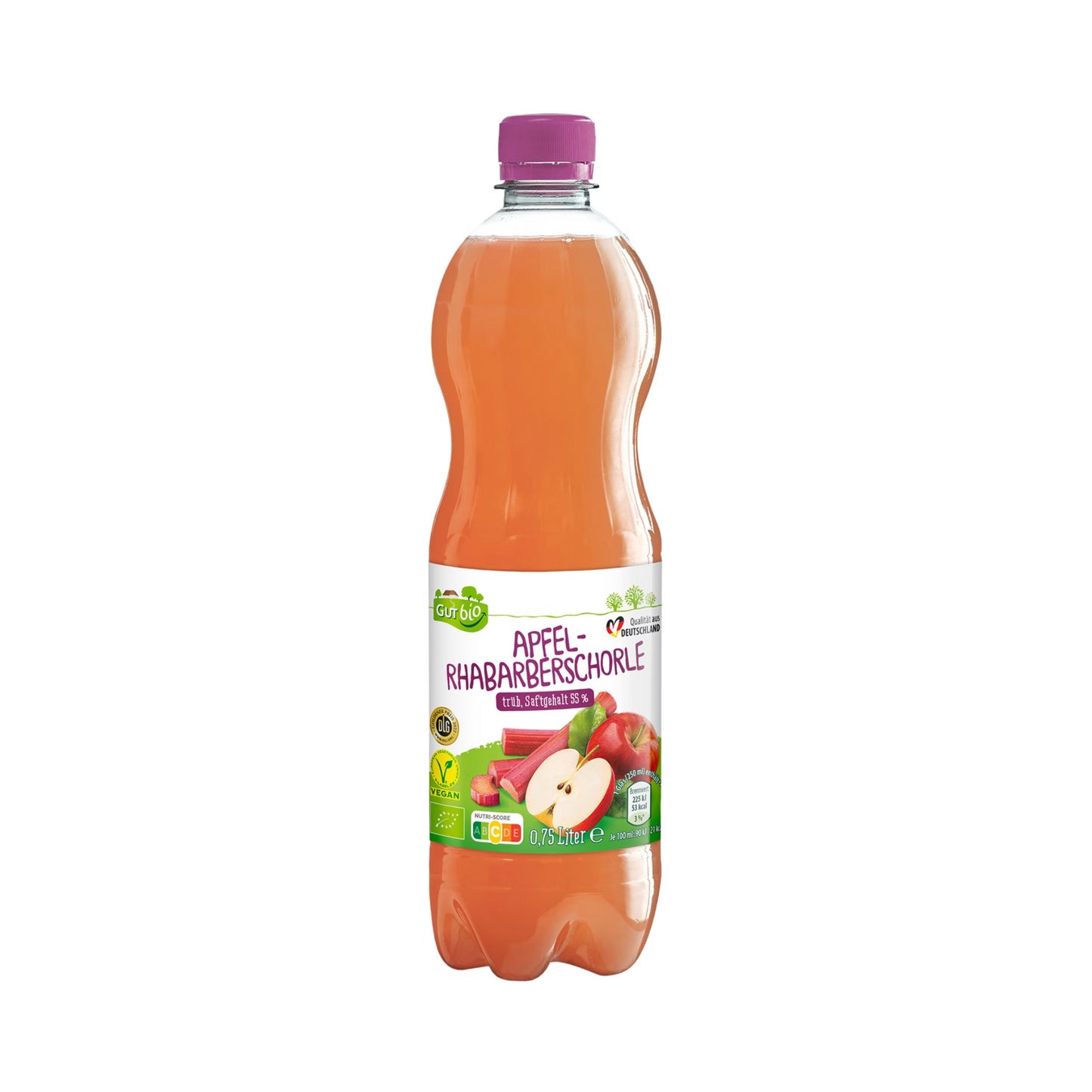 Bio EDEKA Apfel-Rhabarberschorle naturtrüb 0,75l DPG