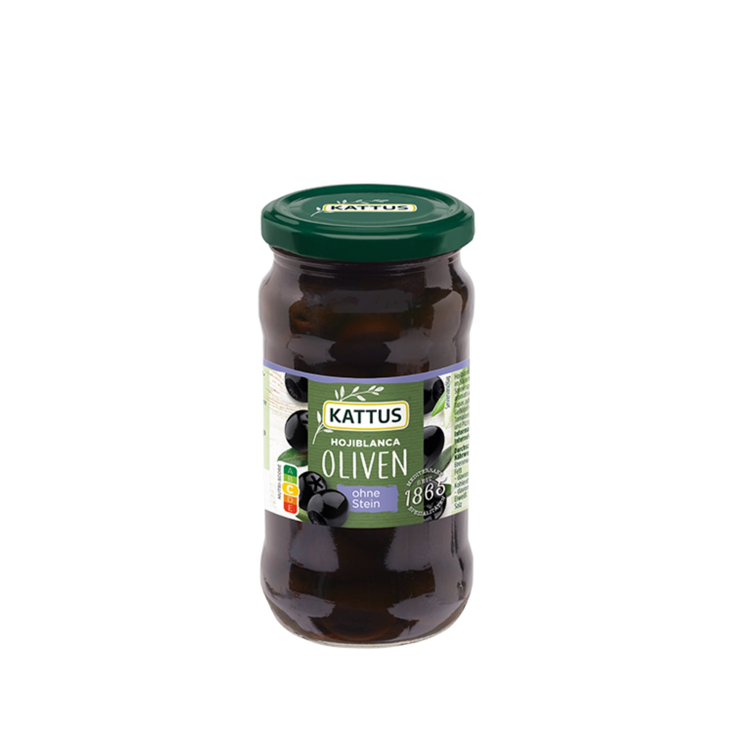 Kattus Spanische schwarze Oliven entsteint 340g