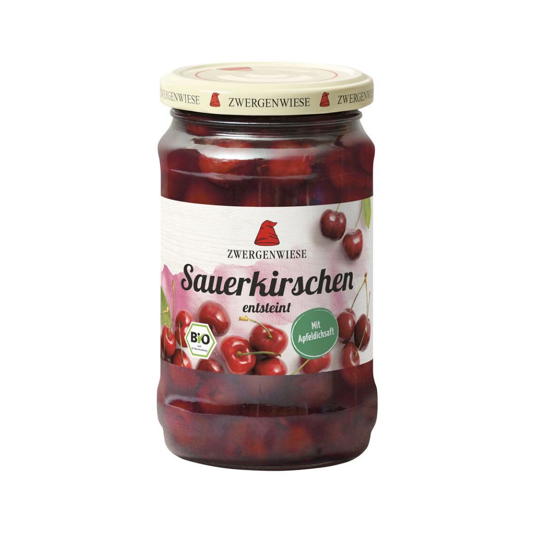 Bio Zwergenwiese Sauerkirschen mit Apfeldicksaft 360g