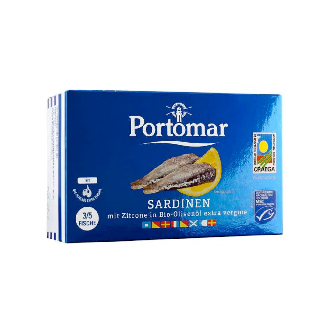 MSC Portomar Sardinen mit Zitrone in Bio-Olivenöl extra 115g