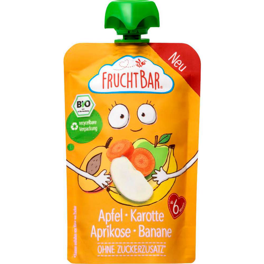 Bio Fruchtbar Fruchtpüree Apfel Karotte Aprikose 100g