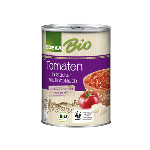 Bio EDEKA Tomaten in Stücken mit Knoblauch 400g