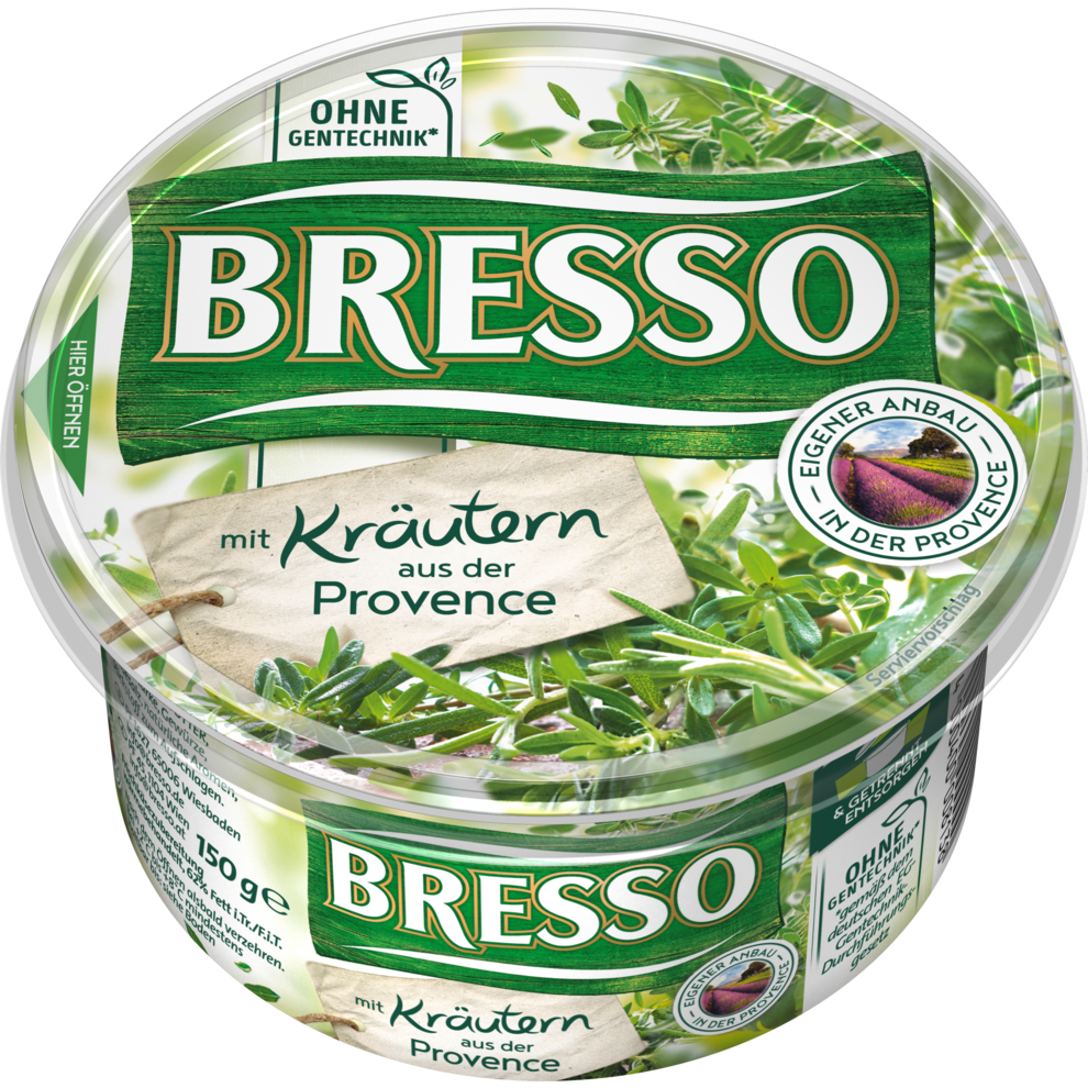 Bresso Frischkäse Kräuter der Provence 62% Doppelrahmstufe 150g