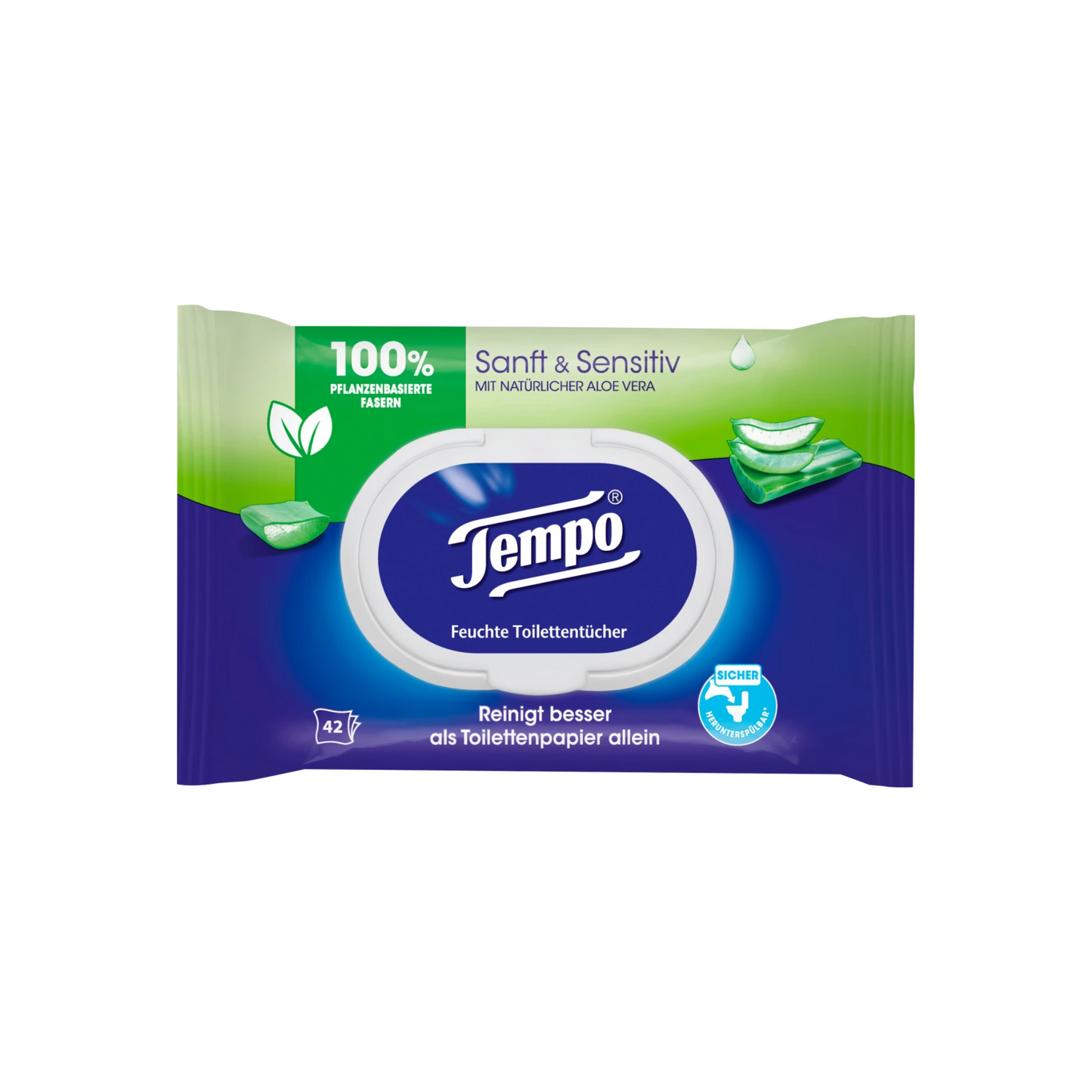 Tempo Sanft&Sensitive feuchtes Toilettenpapier Aloe Vera 42ST