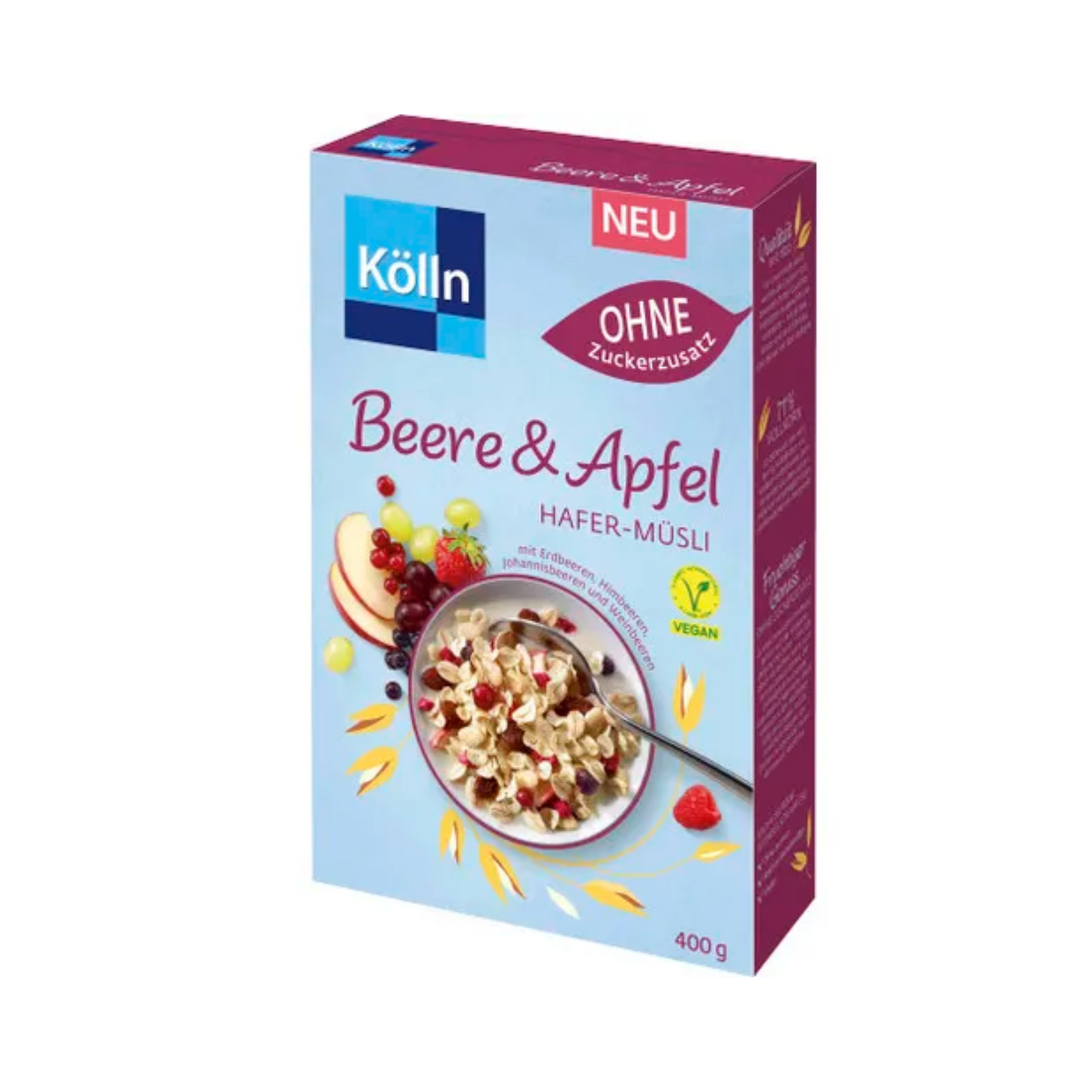 Kölln Beere&Apfel Hafer-Müsli vegan,ohne Zuckerzusatz 400g