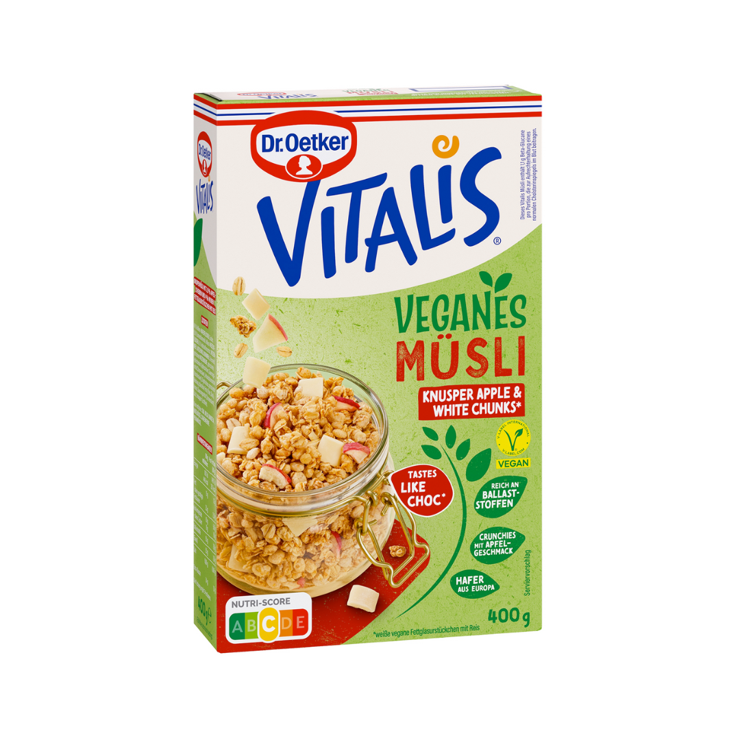 Dr.Oetker Vitalis Vegan Knusper Apple White Chunks 400g