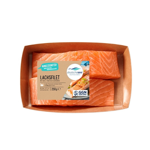 Deutsche See Lachsfilet mit Haut 250g