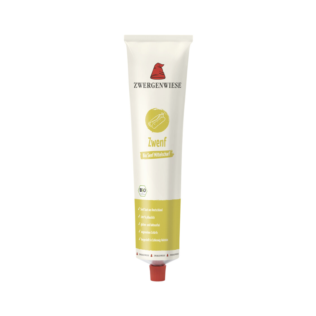 Bio Zwergenwiese Zwenf in der Tube - Delikatess Senf mittelscharf 175ml
