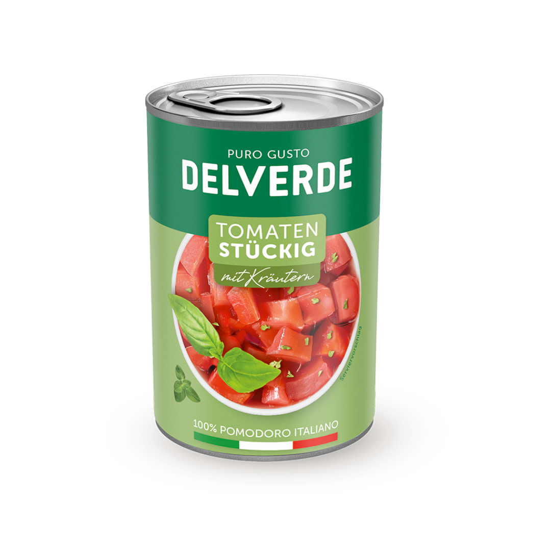 Delverde Stückige Tomaten mit Kräutern 400g