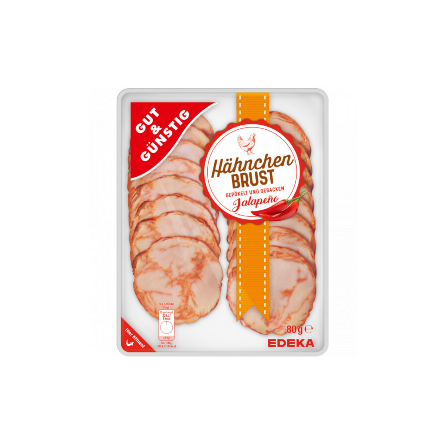 GUT&GÜNSTIG Hähnchenbrust gebacken Jalapeno 80g