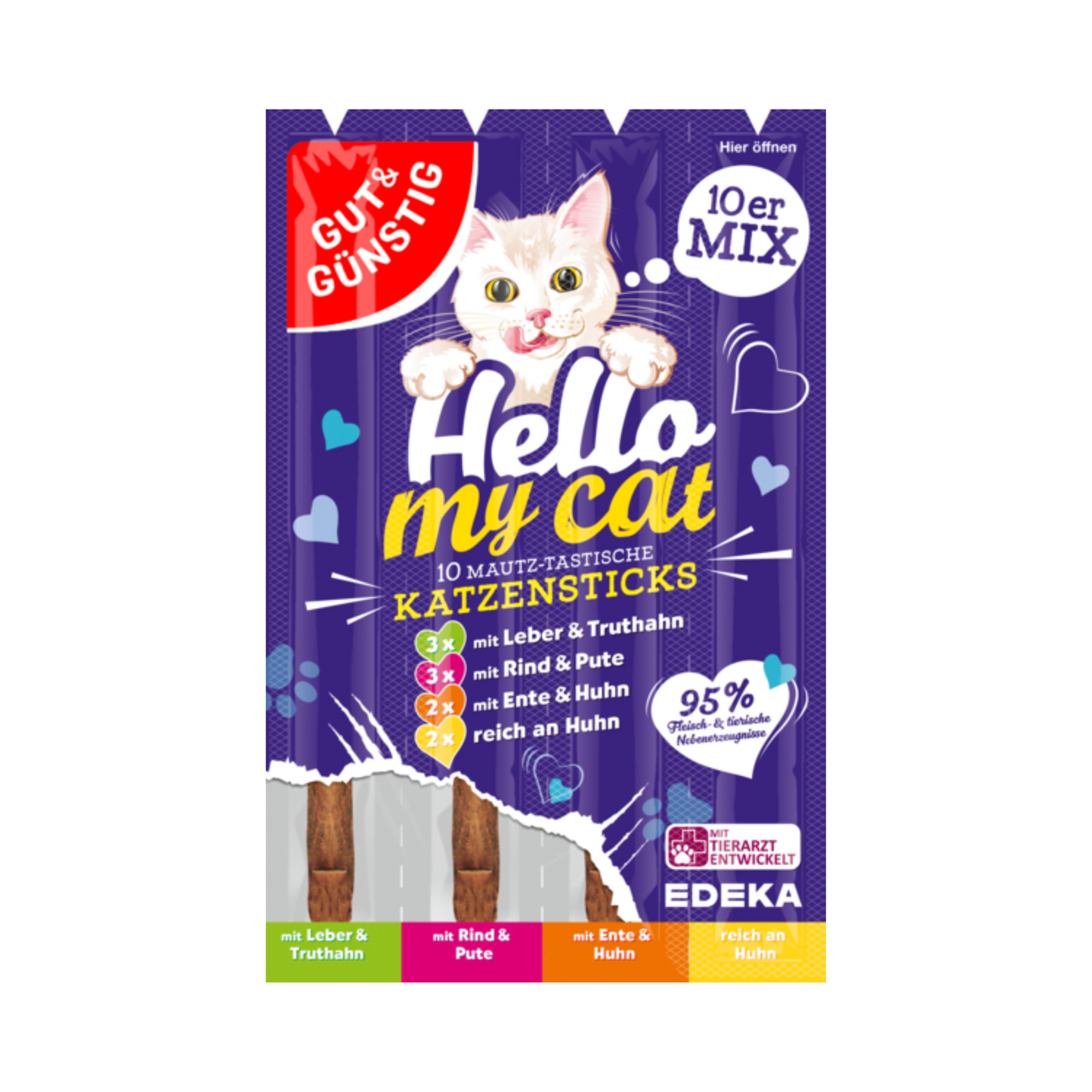GUT&GÜNSTIG Hello My Cat Katzensticks Mix 10ST
