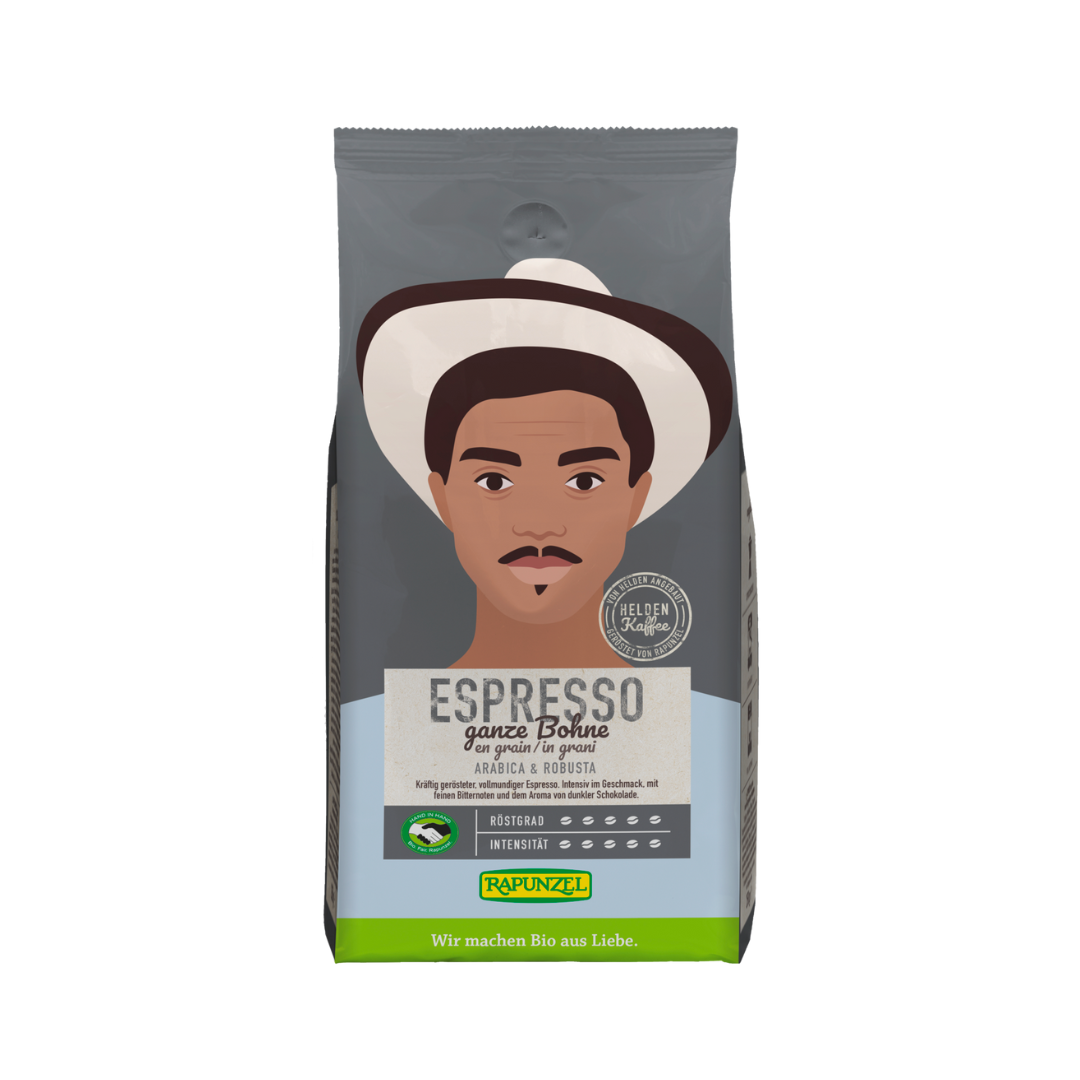 Bio Rapunzel Heldenkaffee Espresso ganze Bohne 1kg