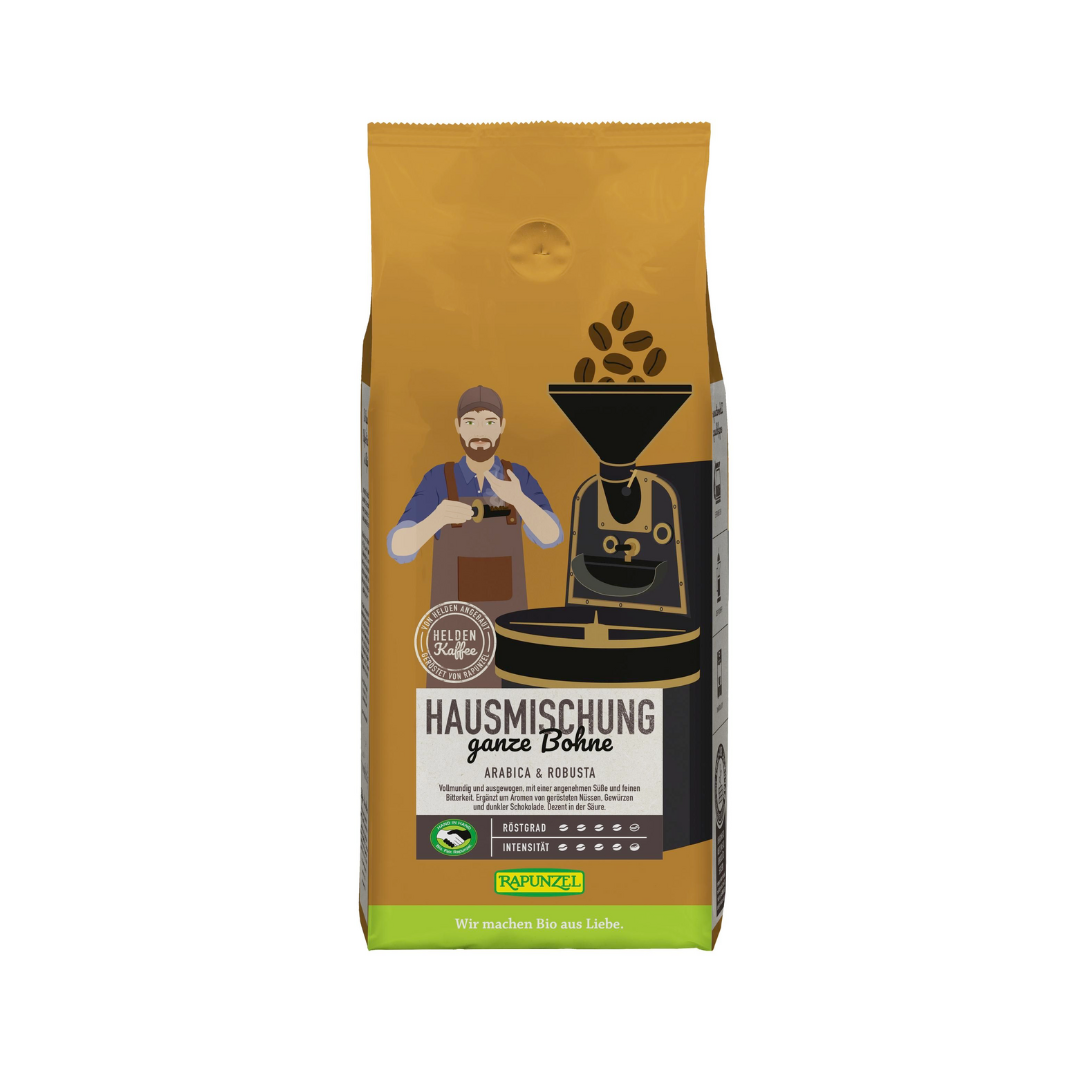 Bio Rapunzel Heldenkaffee Hausmischung ganze Bohne 1kg