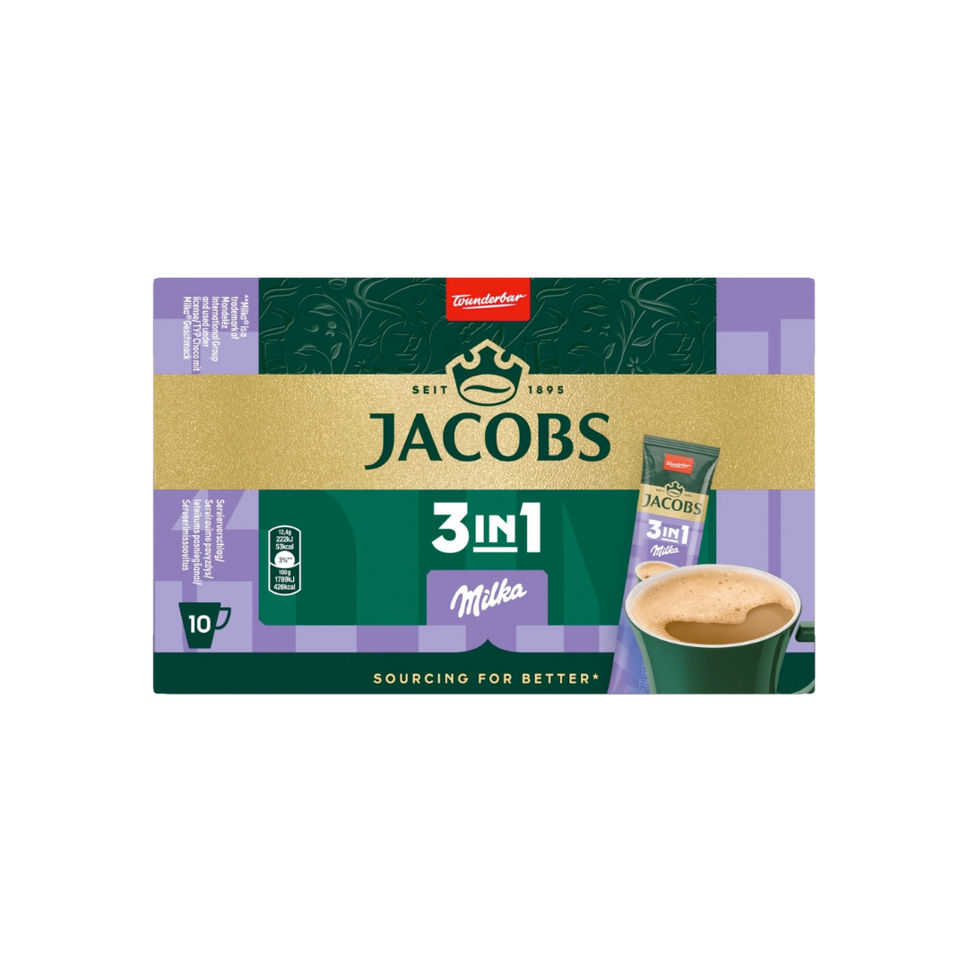 Jacobs Kaffee Instant 3in1 Milka 10ST 124g