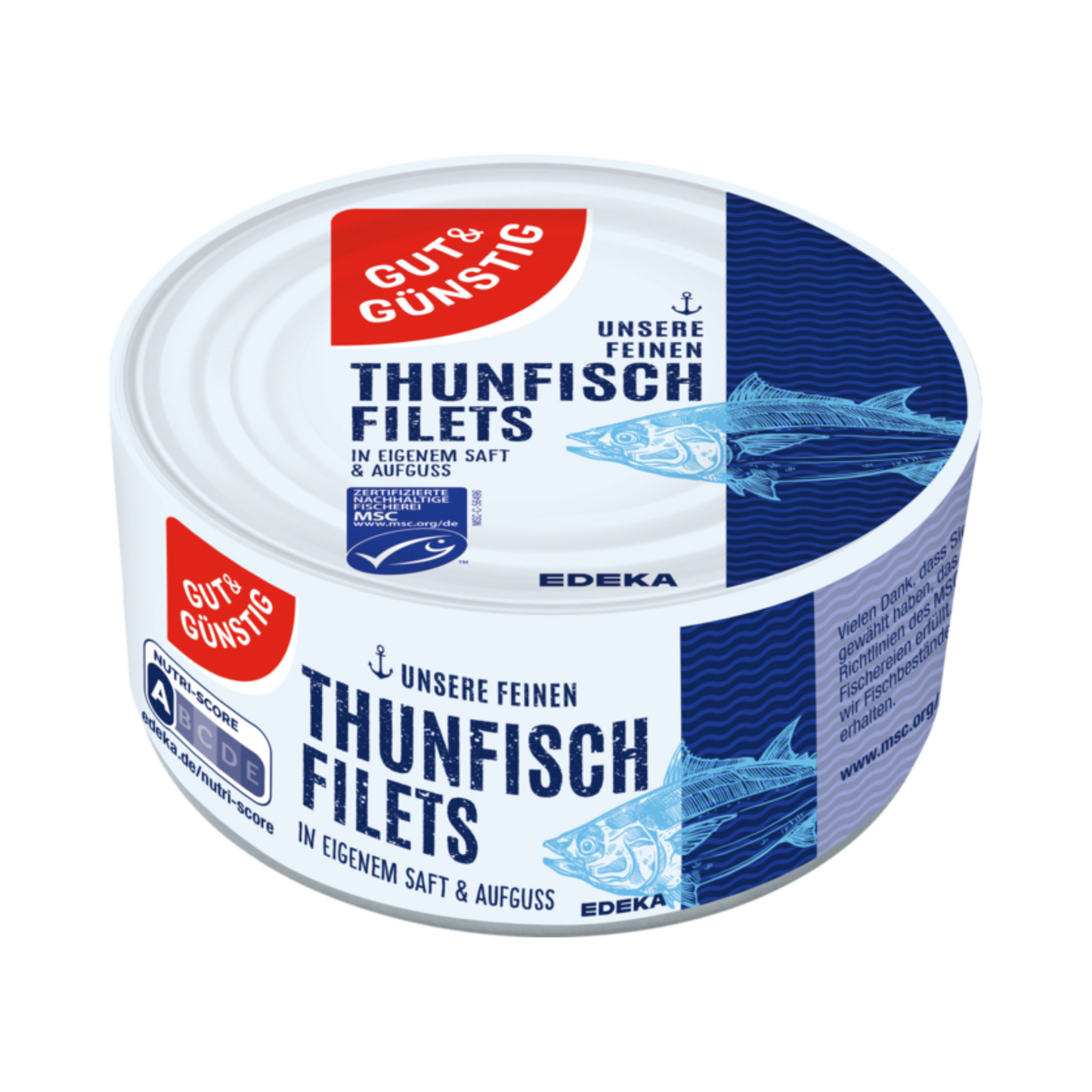 MSC GUT&GÜNSTIG Thunfischfilets in eigenem Saft und Aufguss 195g