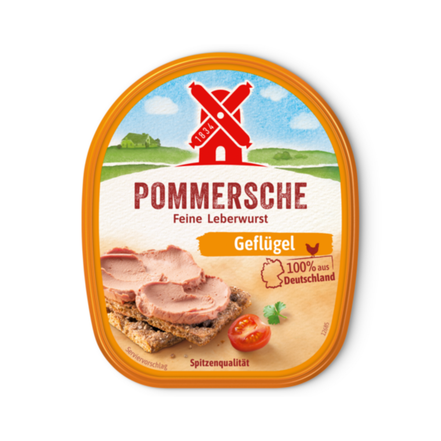 Pommersche Geflügelleberwurst fein 125g