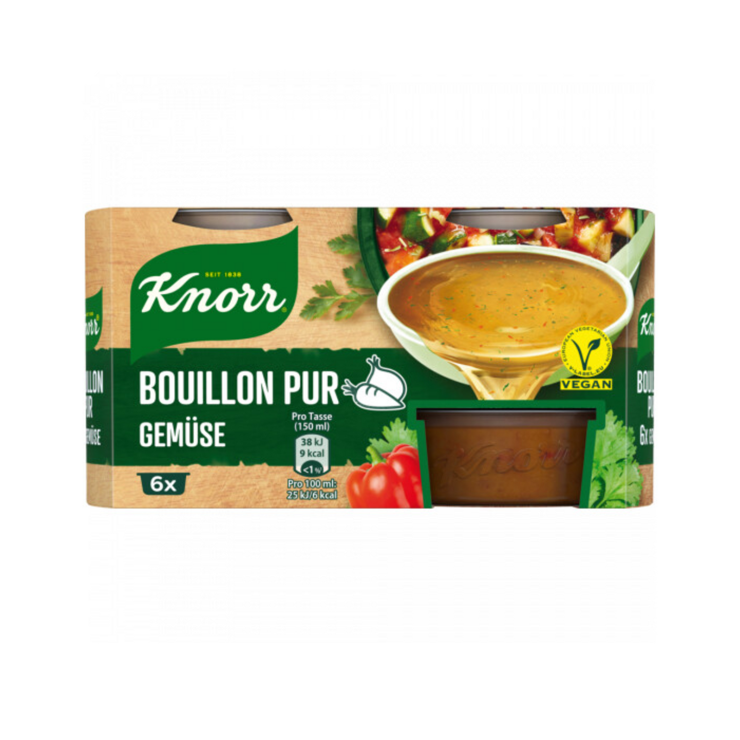 Knorr Bouillon Pur Gemüse für 6x0,5l 6x28g