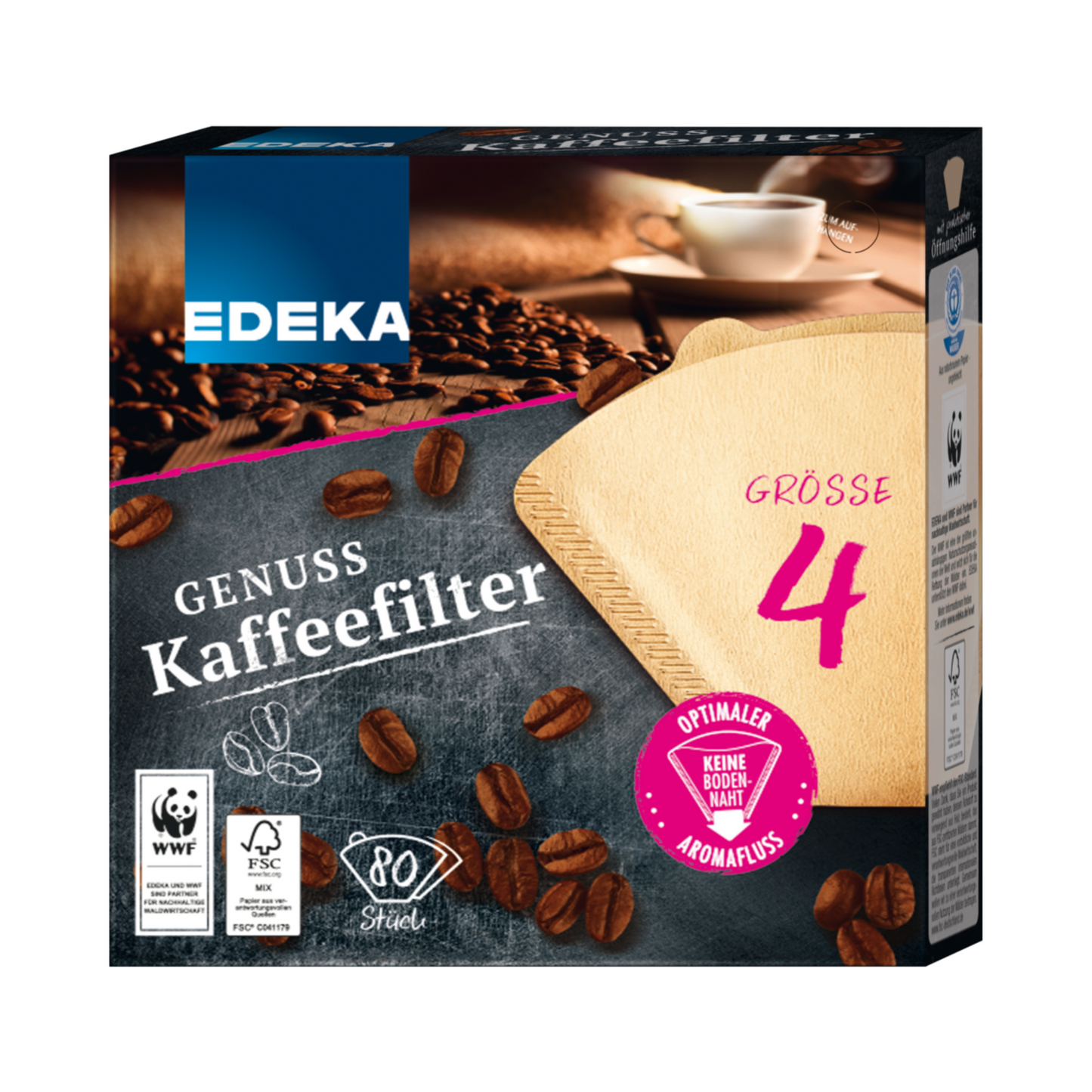 EDEKA Kaffeefilter naturbraun Gr.4 80ST