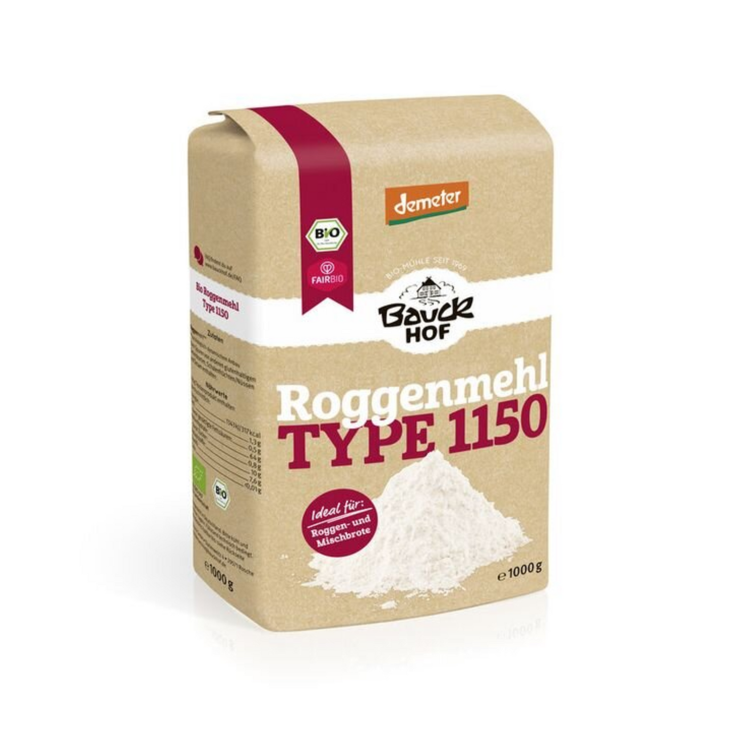 Demeter Bauck Mühle Roggenmehl Type 1150 1kg