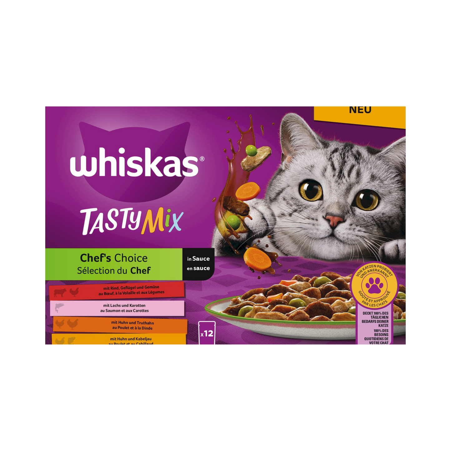 Whiskas Tasty Mix Chefs Choice in Sauce 12x85g