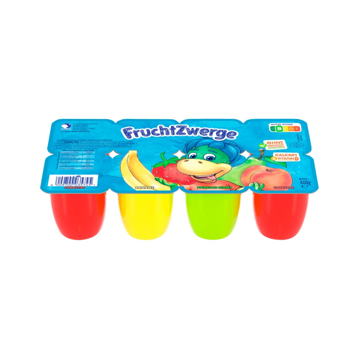 Fruchtzwerge Erdbeere/Banane/Pfirsich-Birne 8x50g