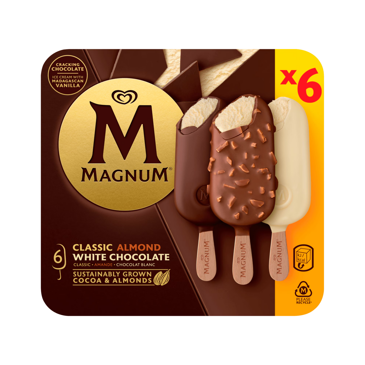 Langnese Magnum Mini Classic Almond White Chocolate 6x55ml