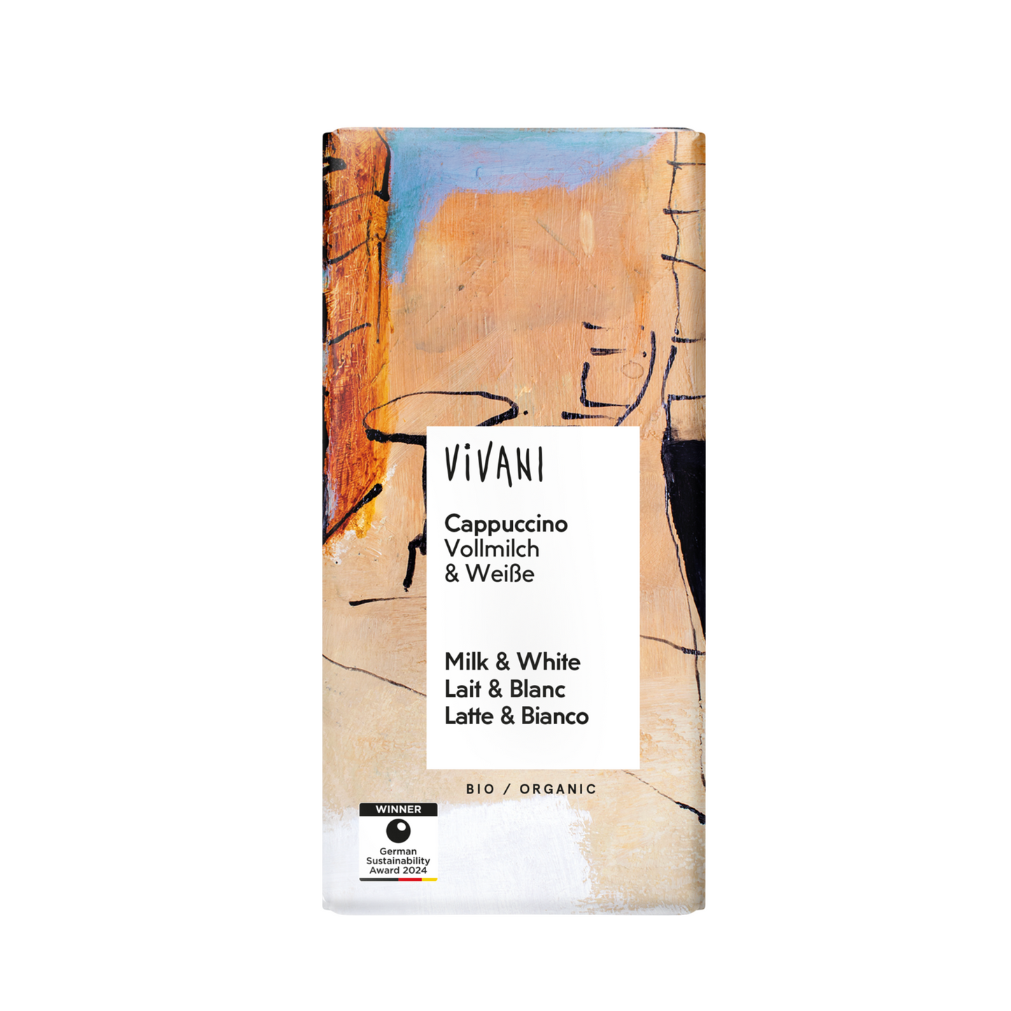 Bio Vivani Cappuccino Milchschokolade und weiße Schokolade 100g