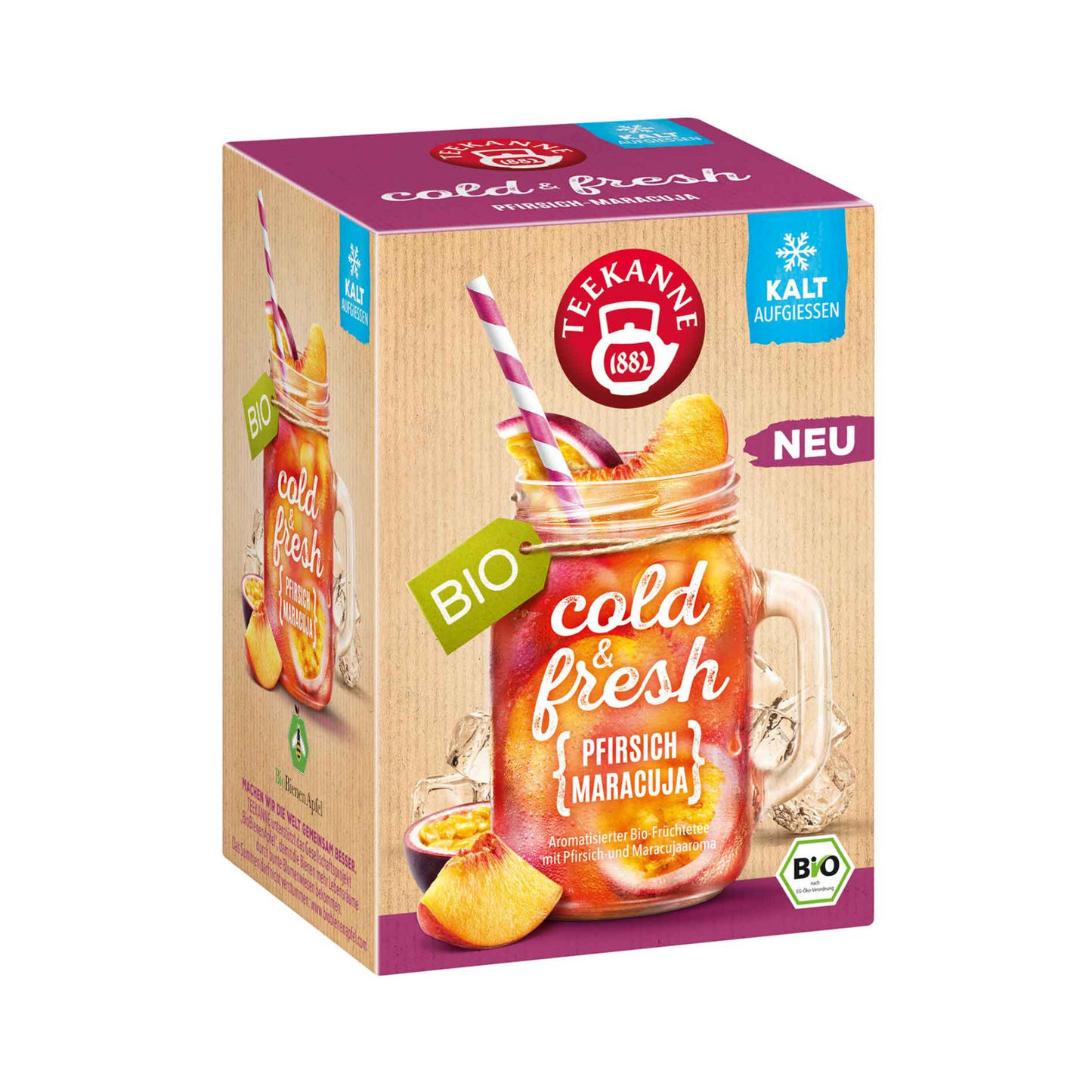 Bio Teekanne Cold&fresh Pfirsich-Maracuja 15ST 45g