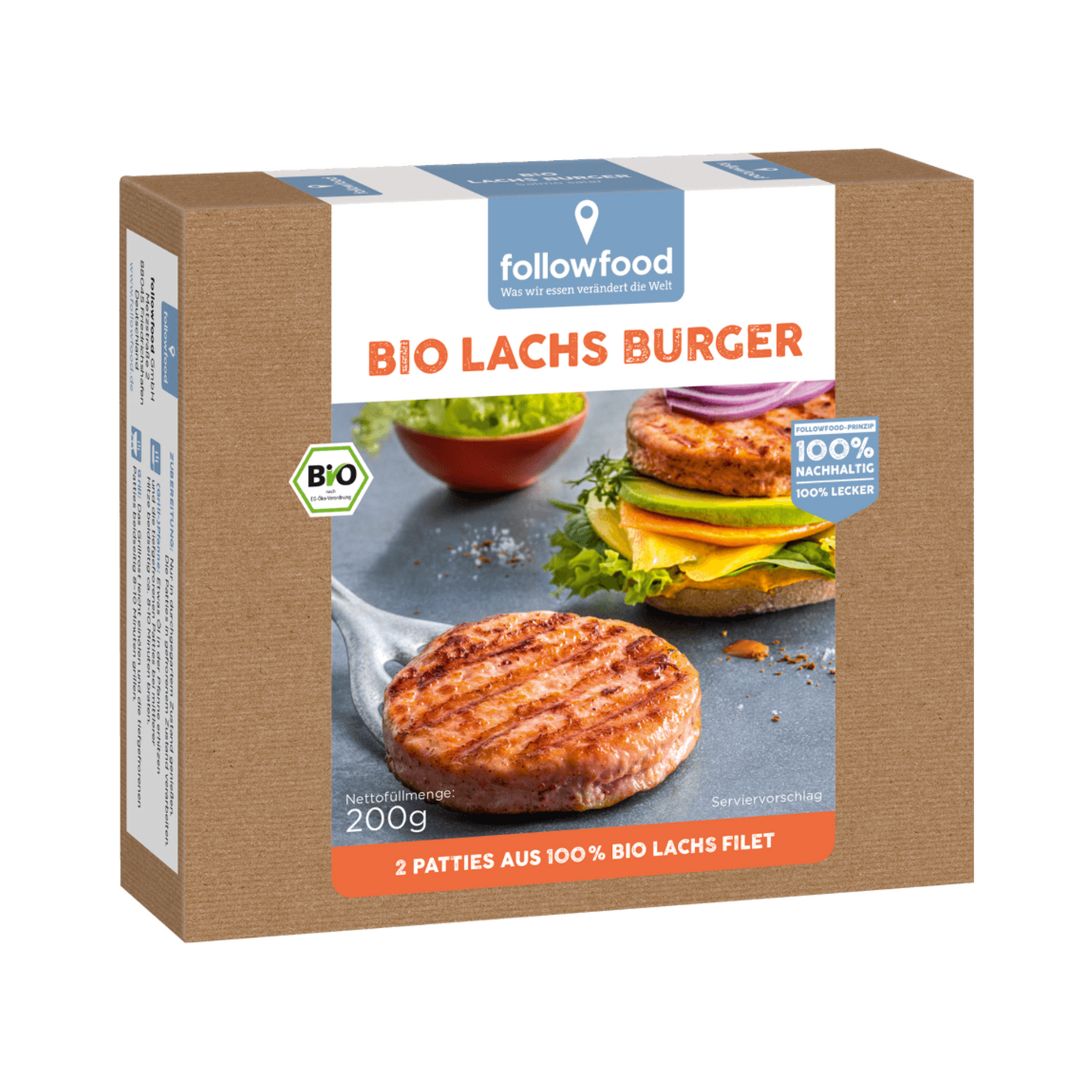 Bio Followfood Lachs Burger 100% 200g