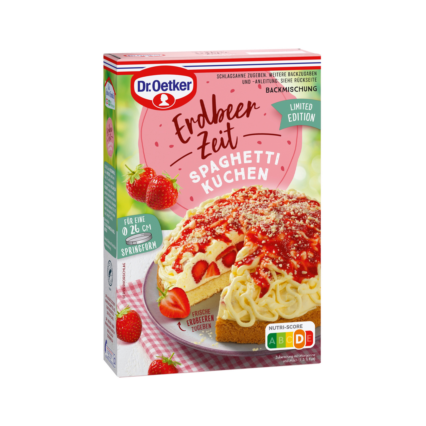 Dr.Oetker Erdbeerzeit Spaghetti Kuchen Backmischung 335g