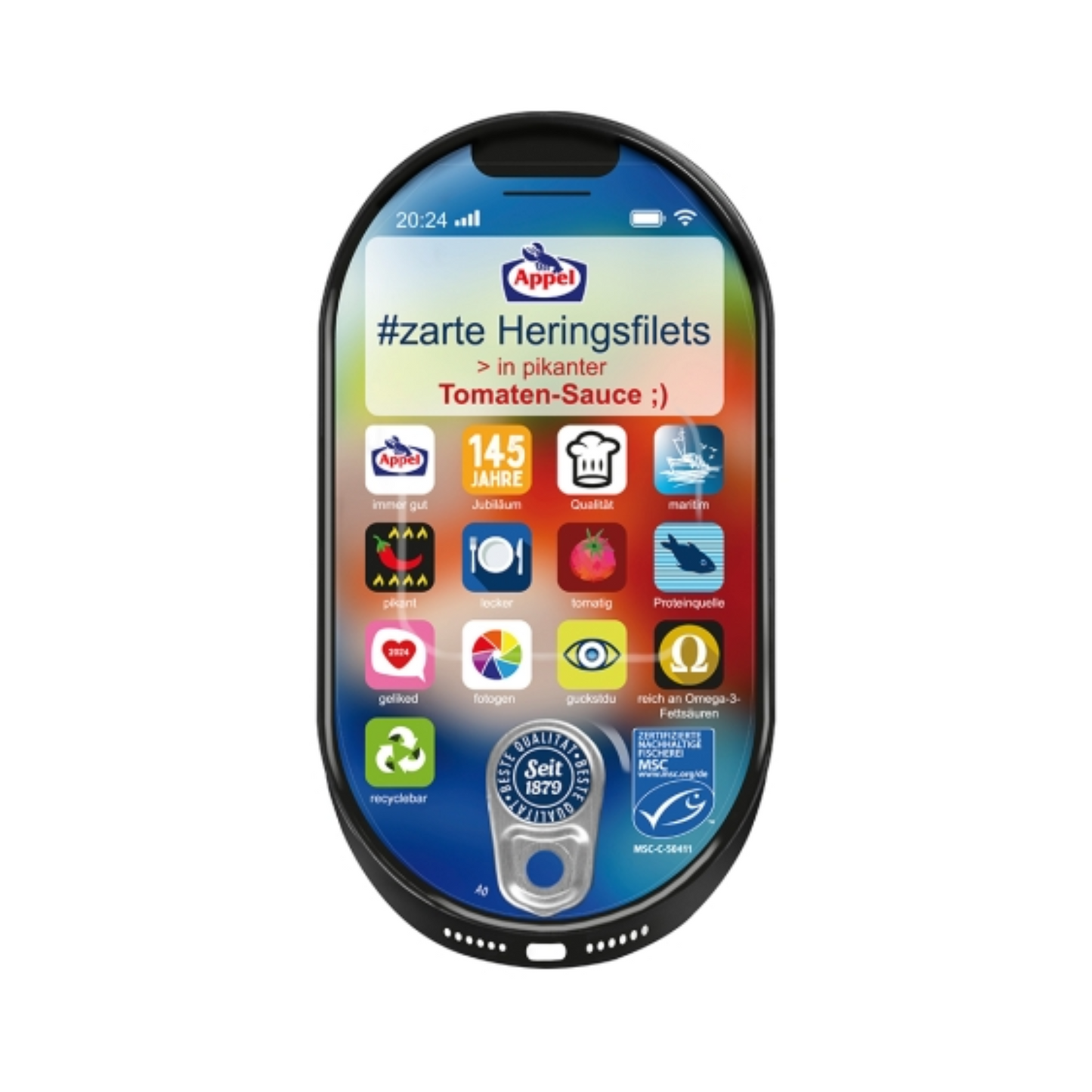 MSC Appel Heringsfilets in pikanter Tomaten-Sauce 200g