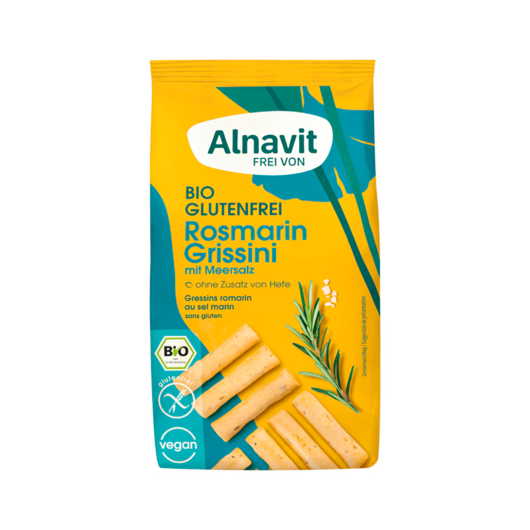 Bio Alnavit Mini Grissini Rosmarin mit Meersalz 100g