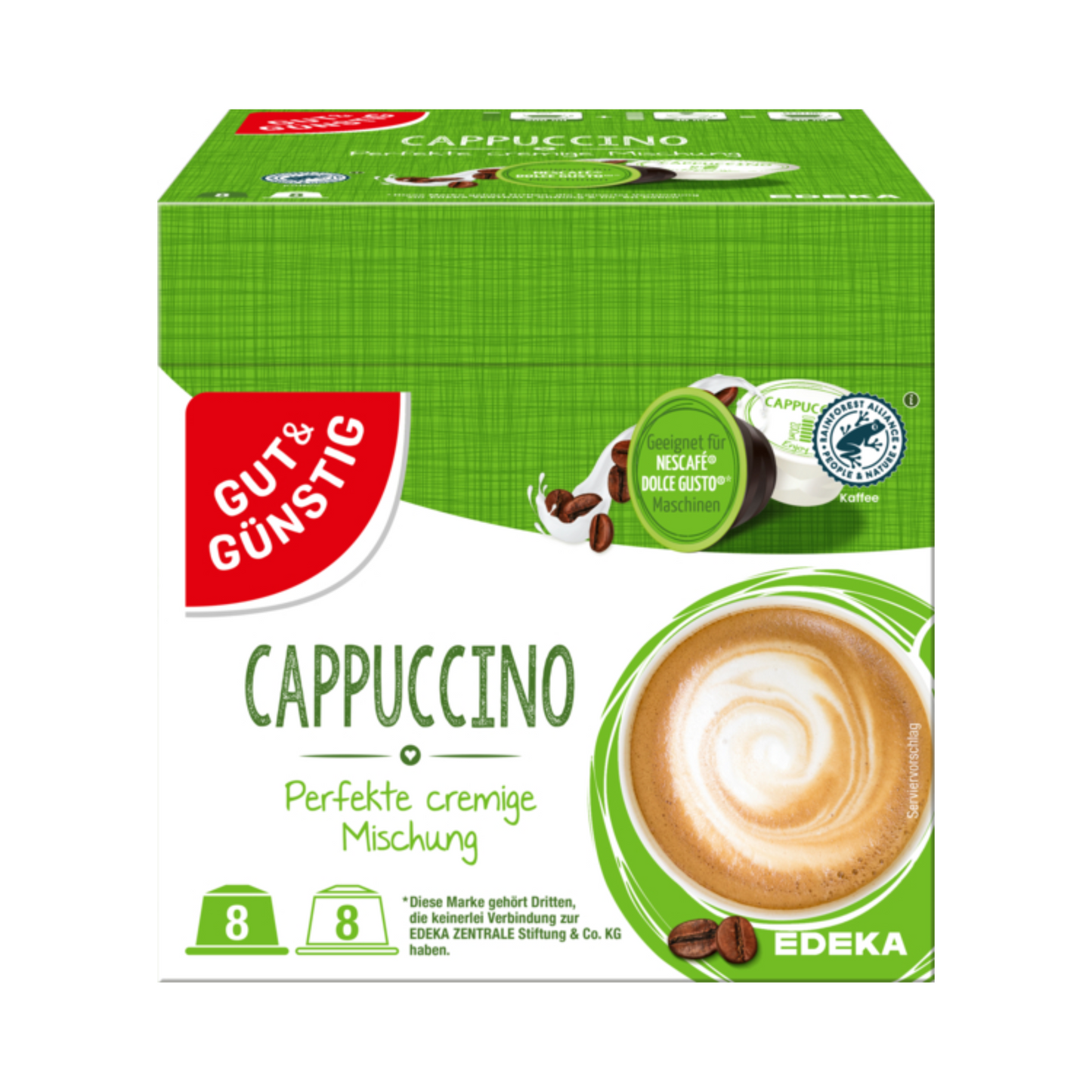 GUT&GÜNSTIG Kaffeekapseln Cappuccino 16ST 186,4g