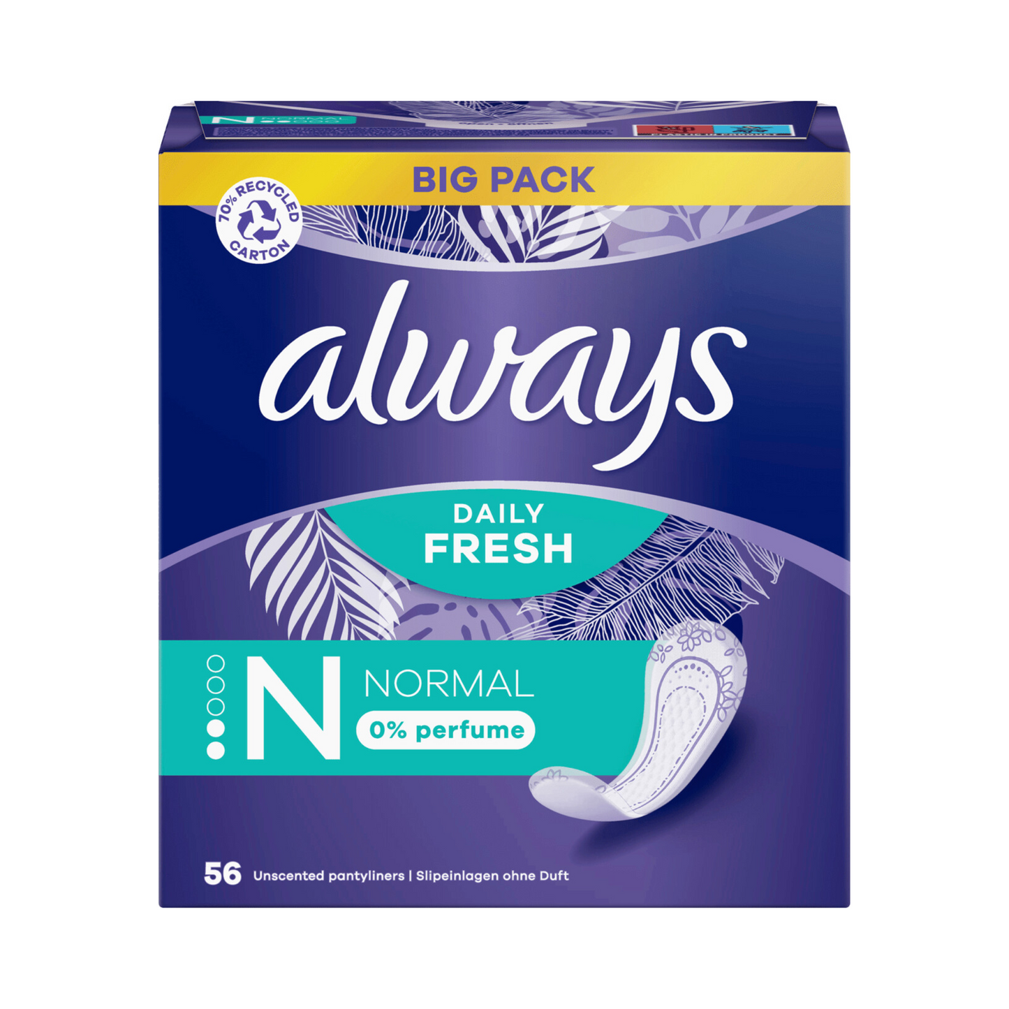 Always Daily Fresh Normal Slipeinlagen ohne Duft Big Pack 56ST