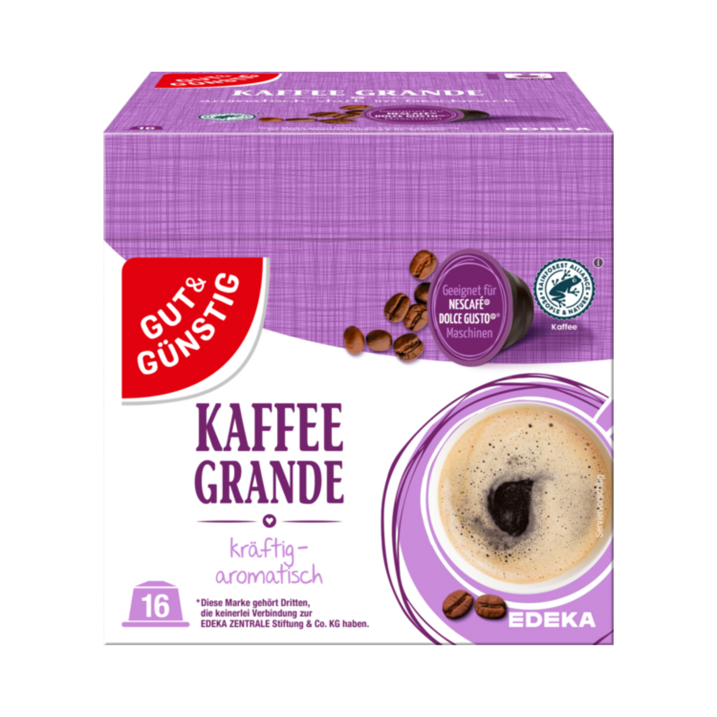 GUT&GÜNSTIG Kaffeekapseln Grande 16ST 128g