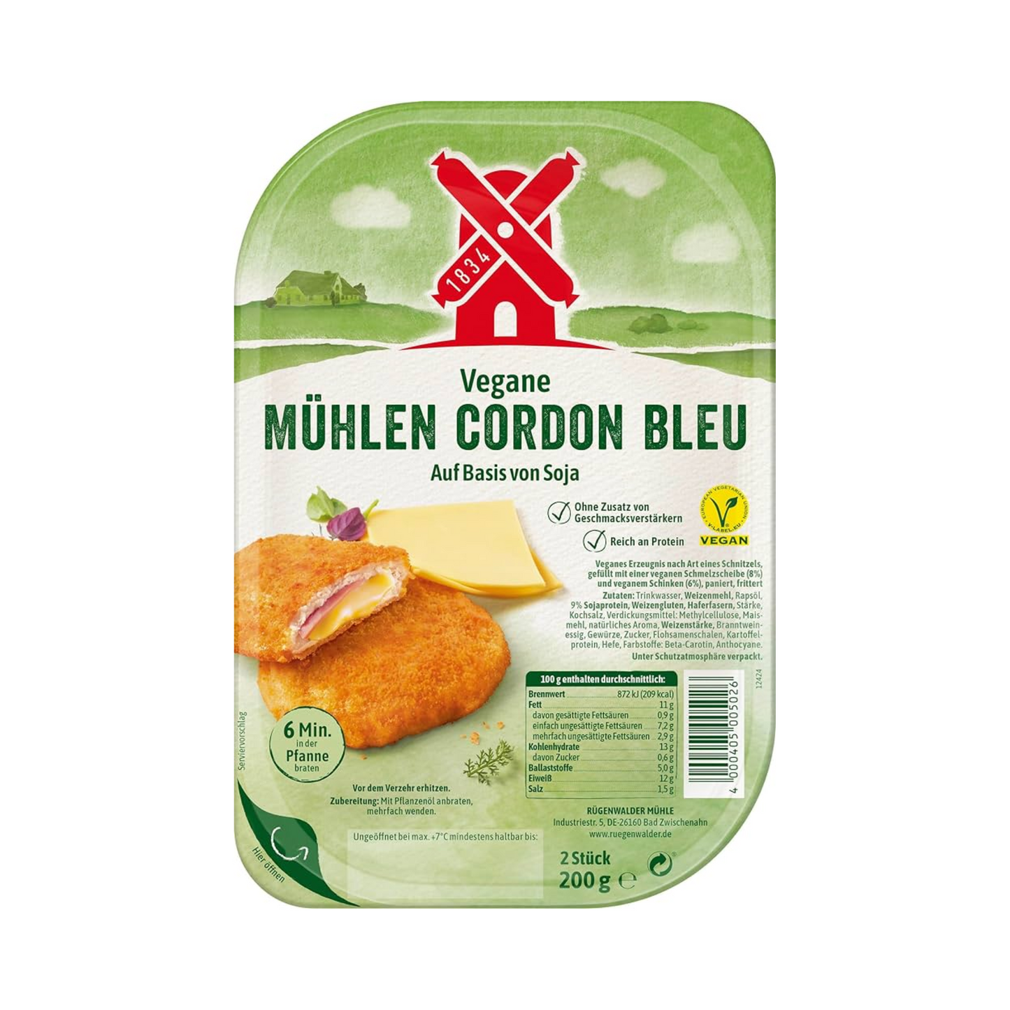 Mühlen Veganes Schnitzel Cordon bleu 200g