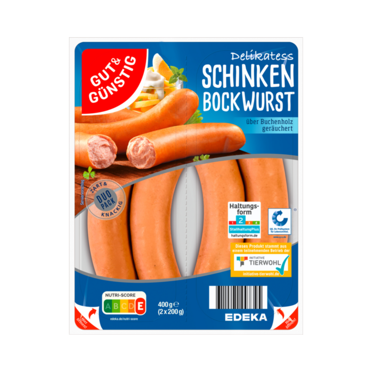 GUT&GÜNSTIG Schinkenbockwurst 2x200g QS ITW