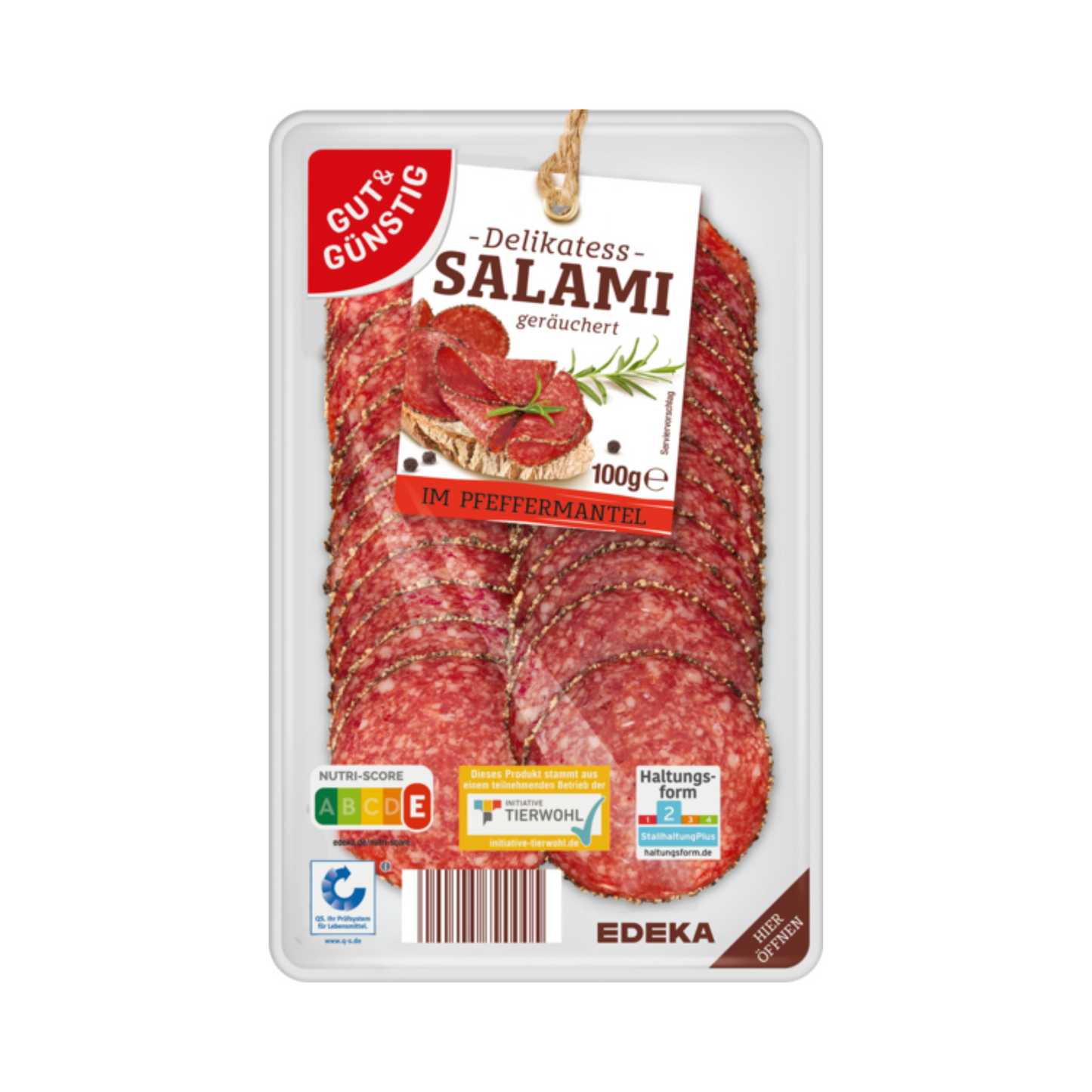 GUT&GÜNSTIG Salami im Pfeffermantel 100g QS ITW