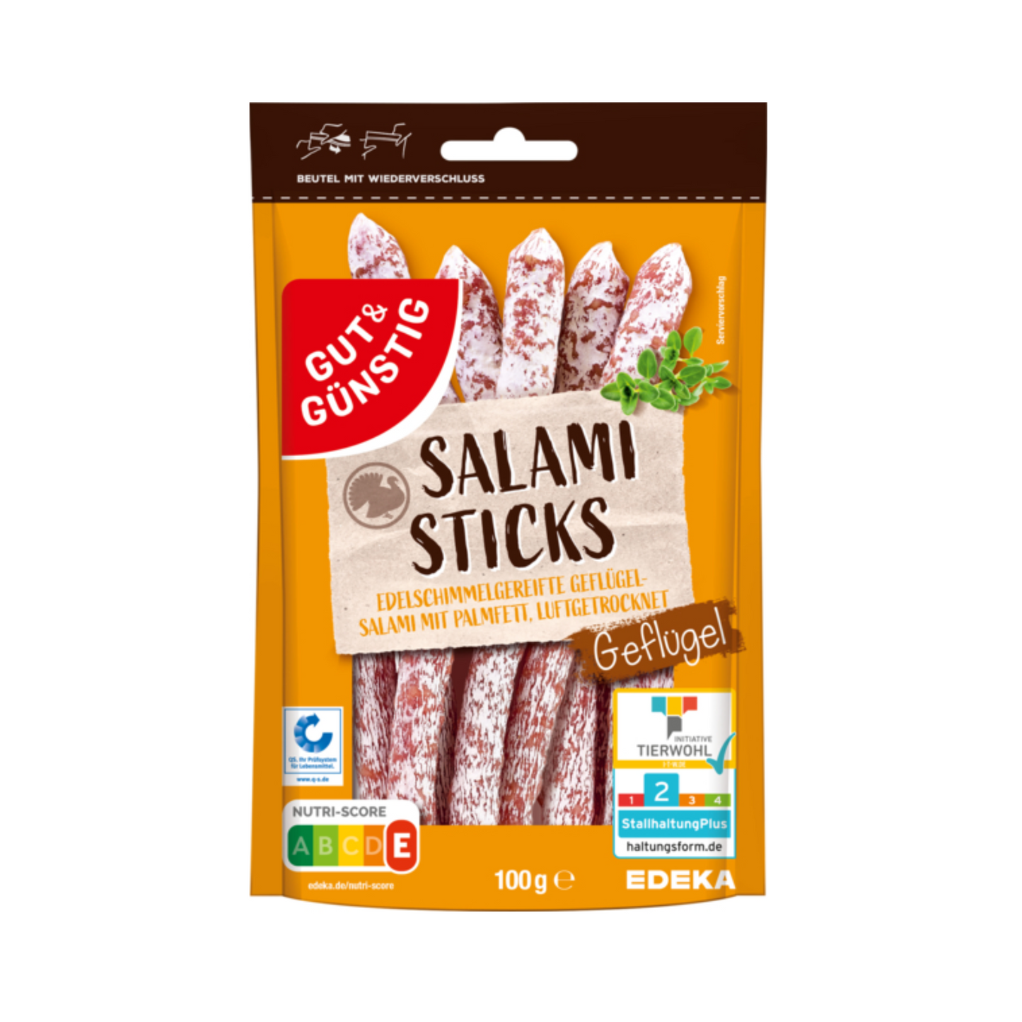 GUT&GÜNSTIG Salami Sticks Geflügel 100g QS ITW