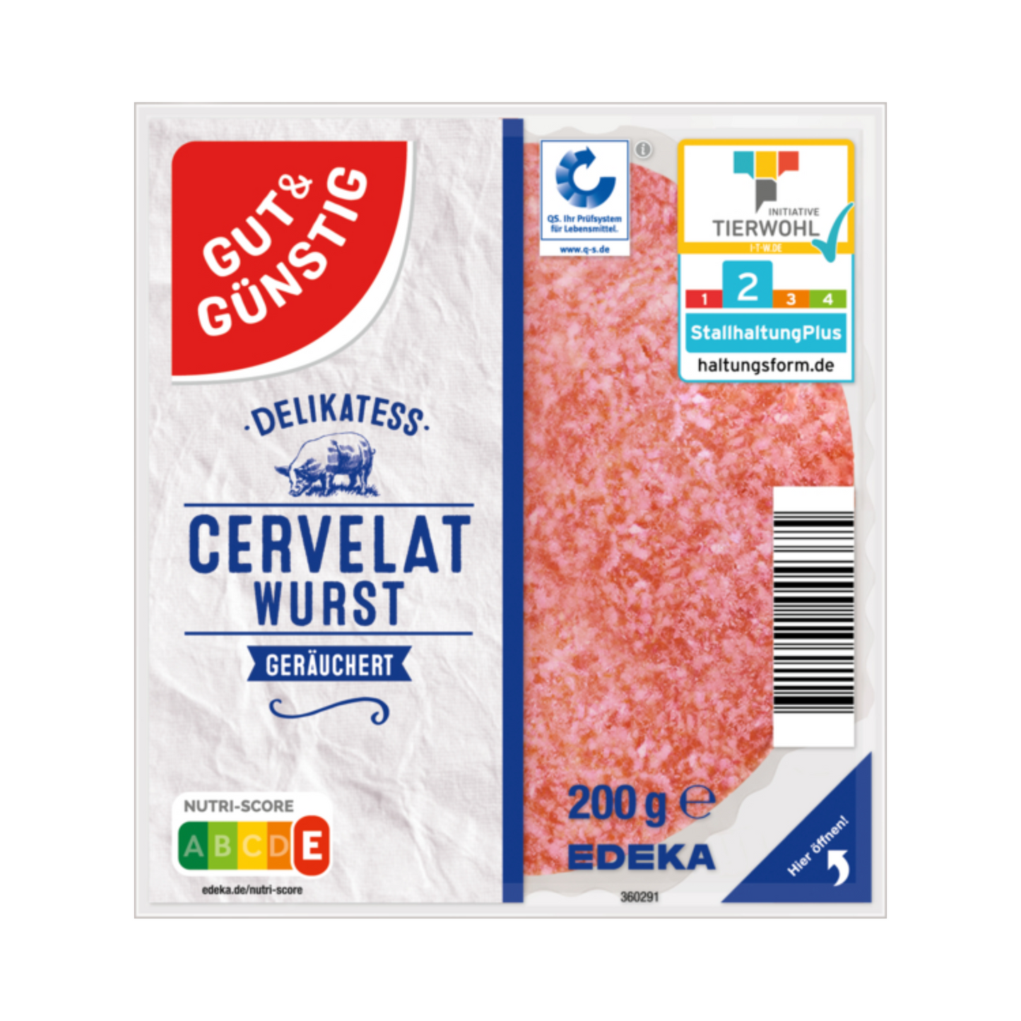 GUT&GÜNSTIG Cervelatwurst 200g QS ITW