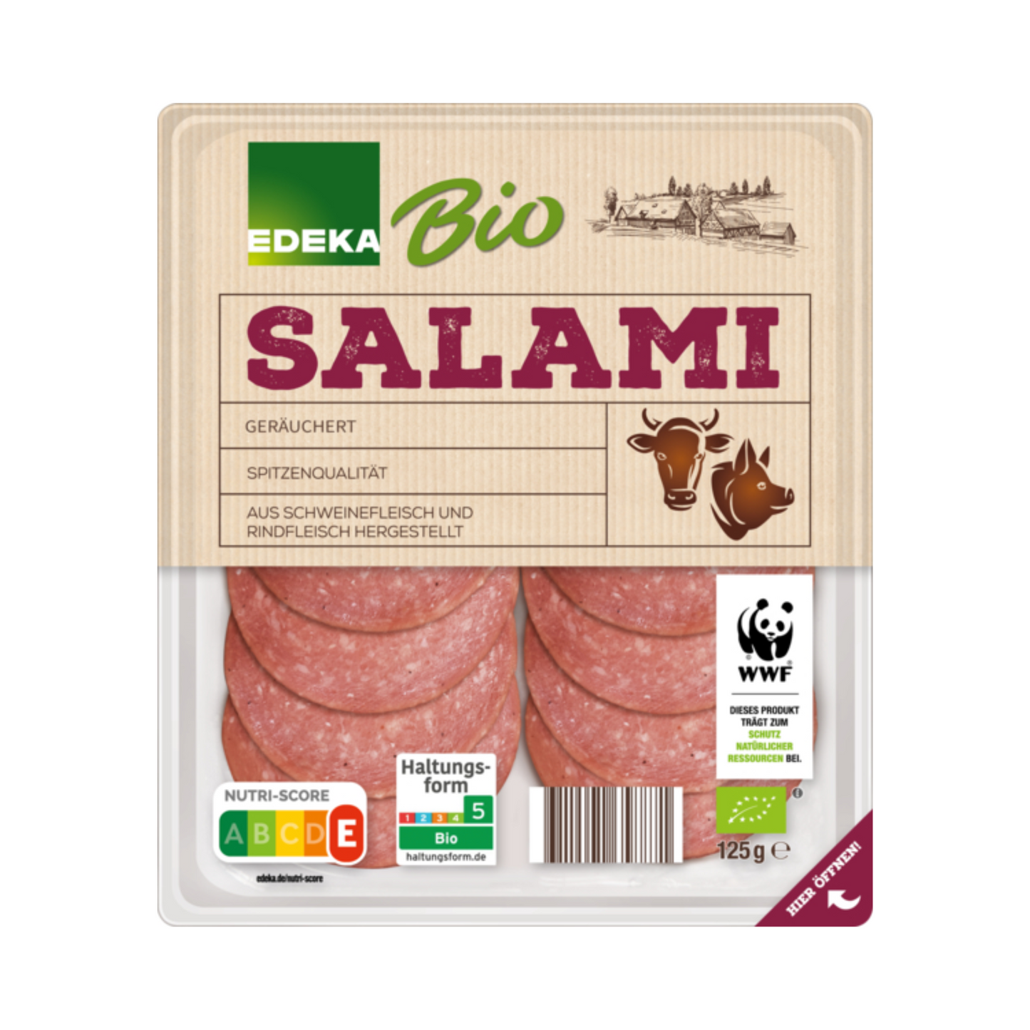Bio EDEKA Salami luftgetrocknet 125g