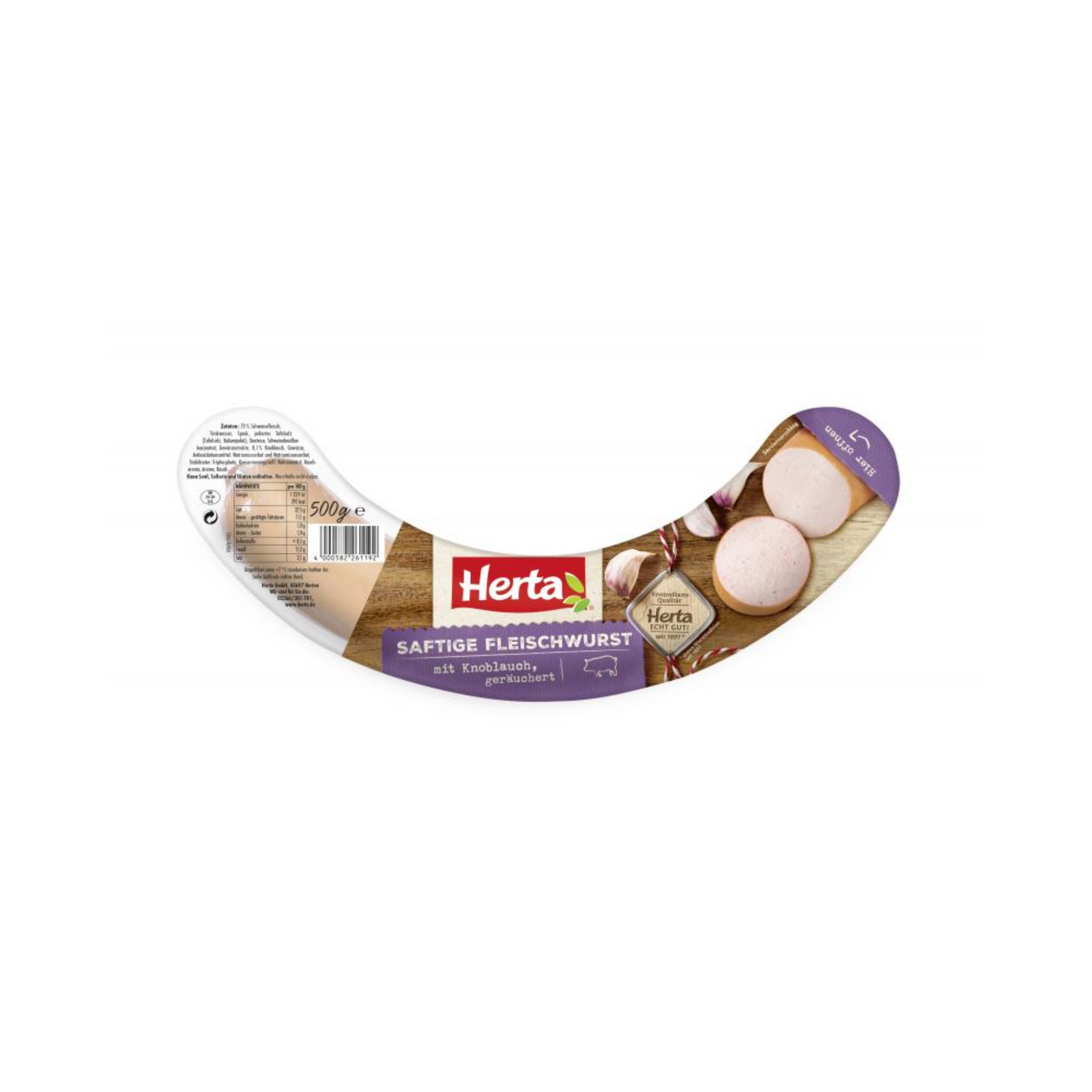 Herta Saftige Fleischwurst mit Knoblauch 500g