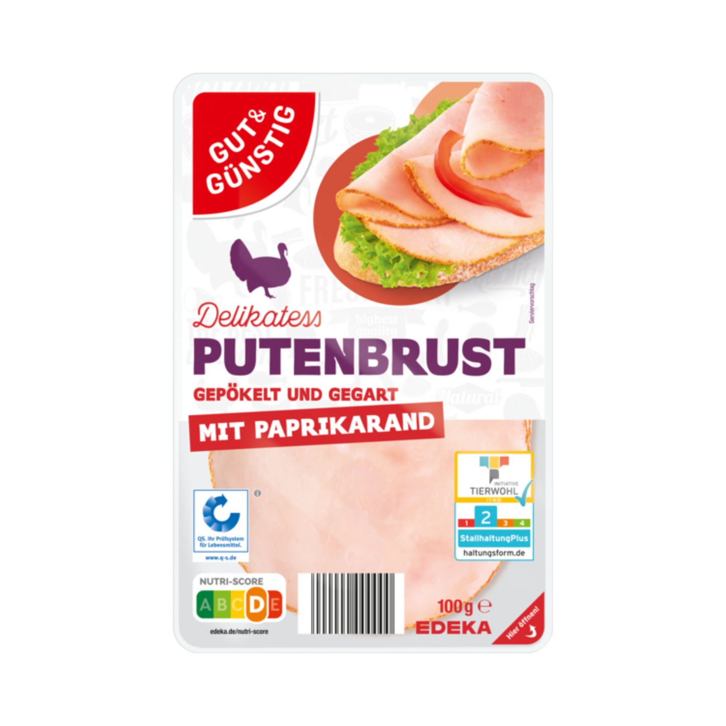 GUT&GÜNSTIG Putenbrust Paprika 100g QS ITW