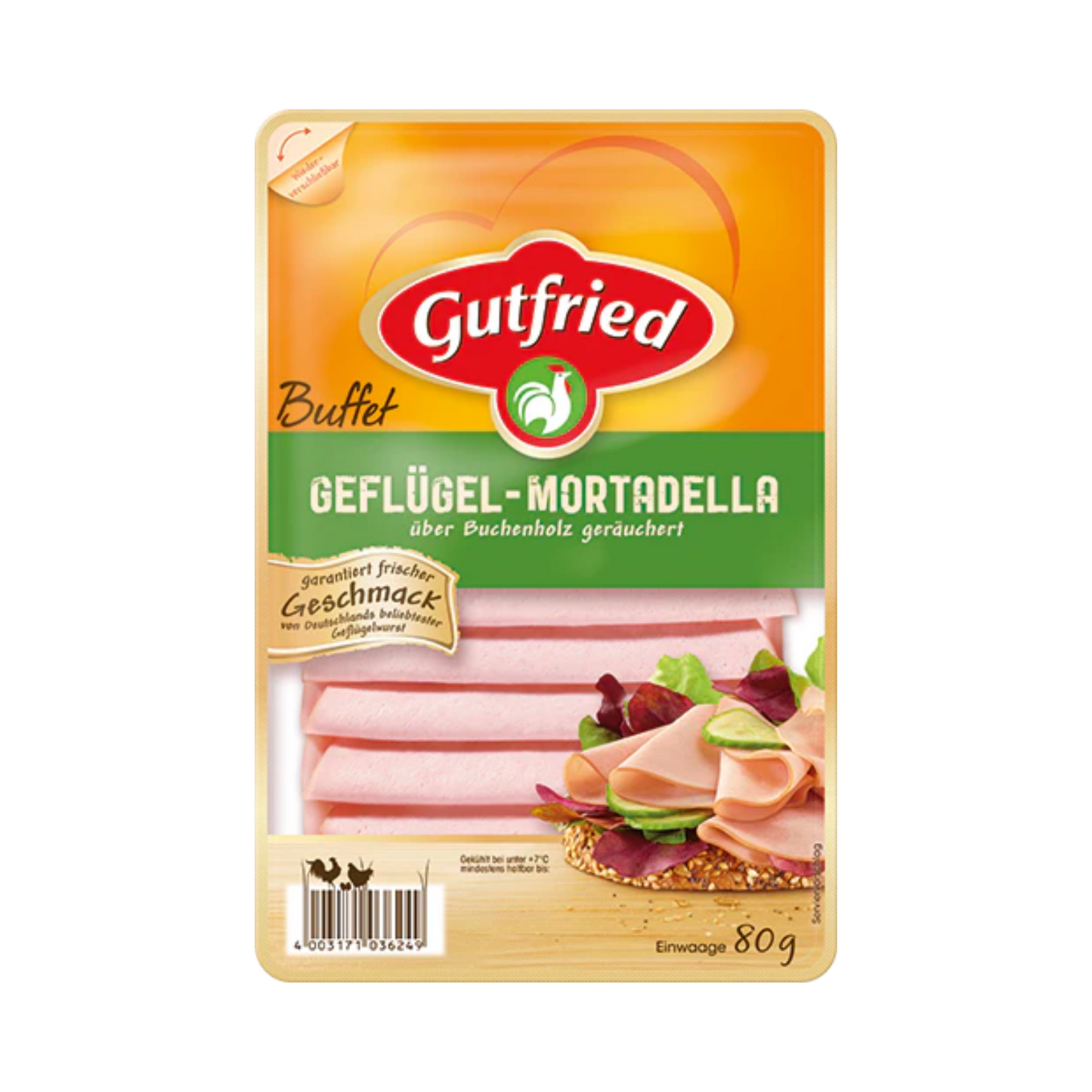 Gutfried Geflügel Mortadella Buffet 80g