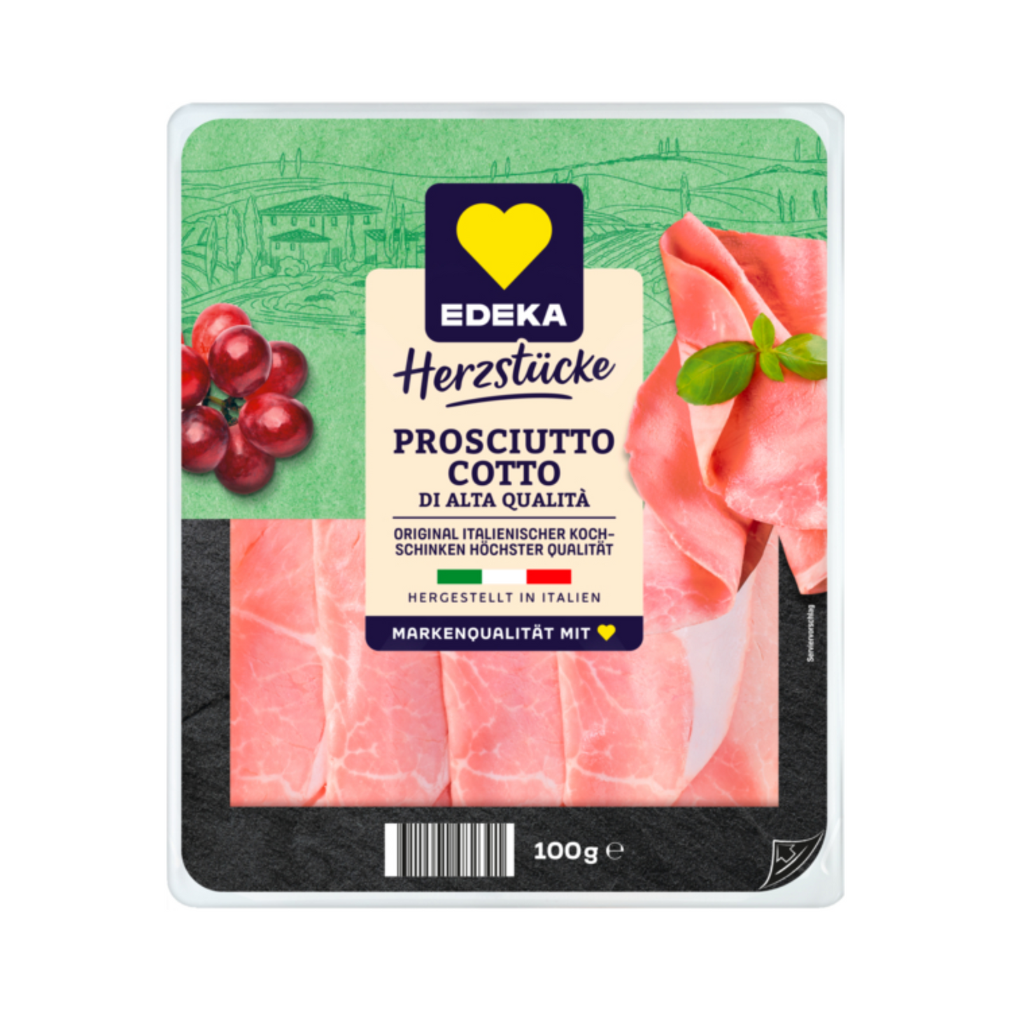 EDEKA Herzstücke Prosciutto Cotto Alta Qualita 100g