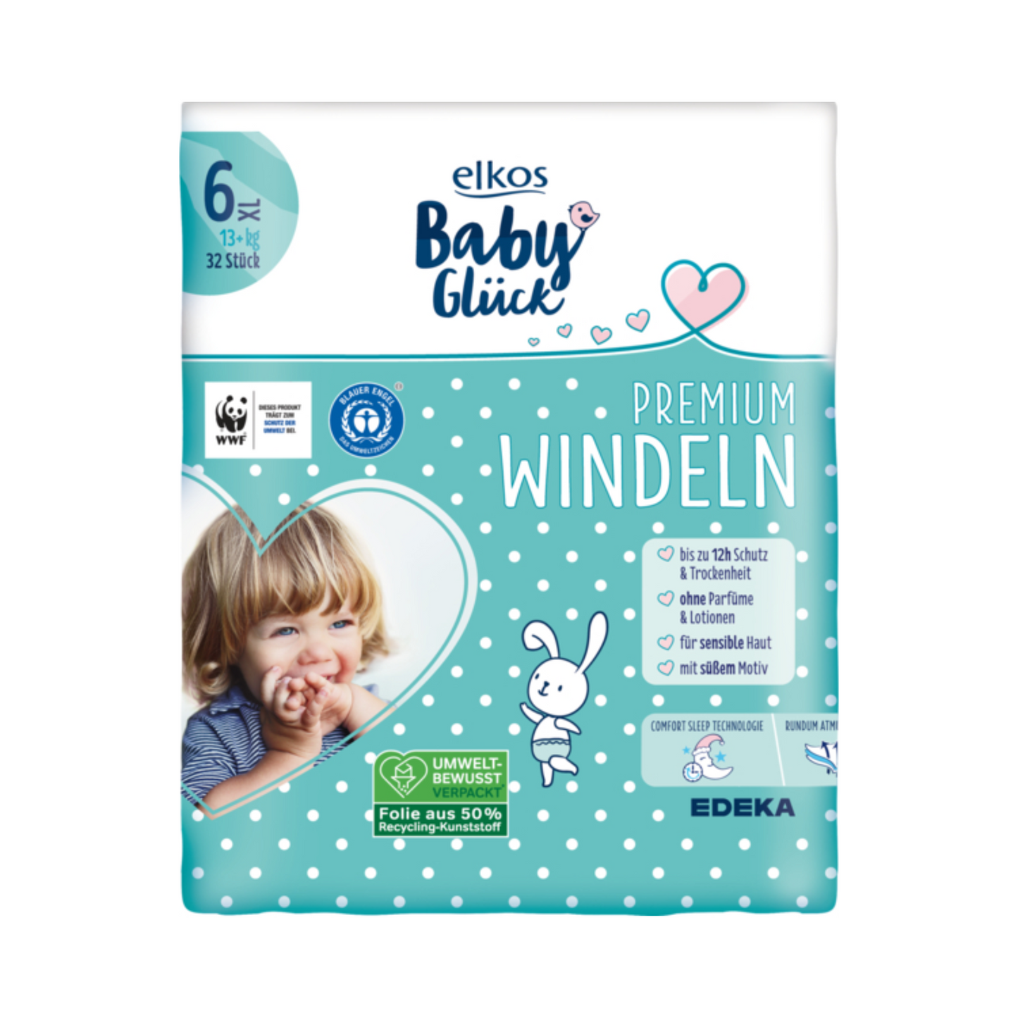 EDEKA elkos Baby Glück Windeln Gr.6 XL 32ST